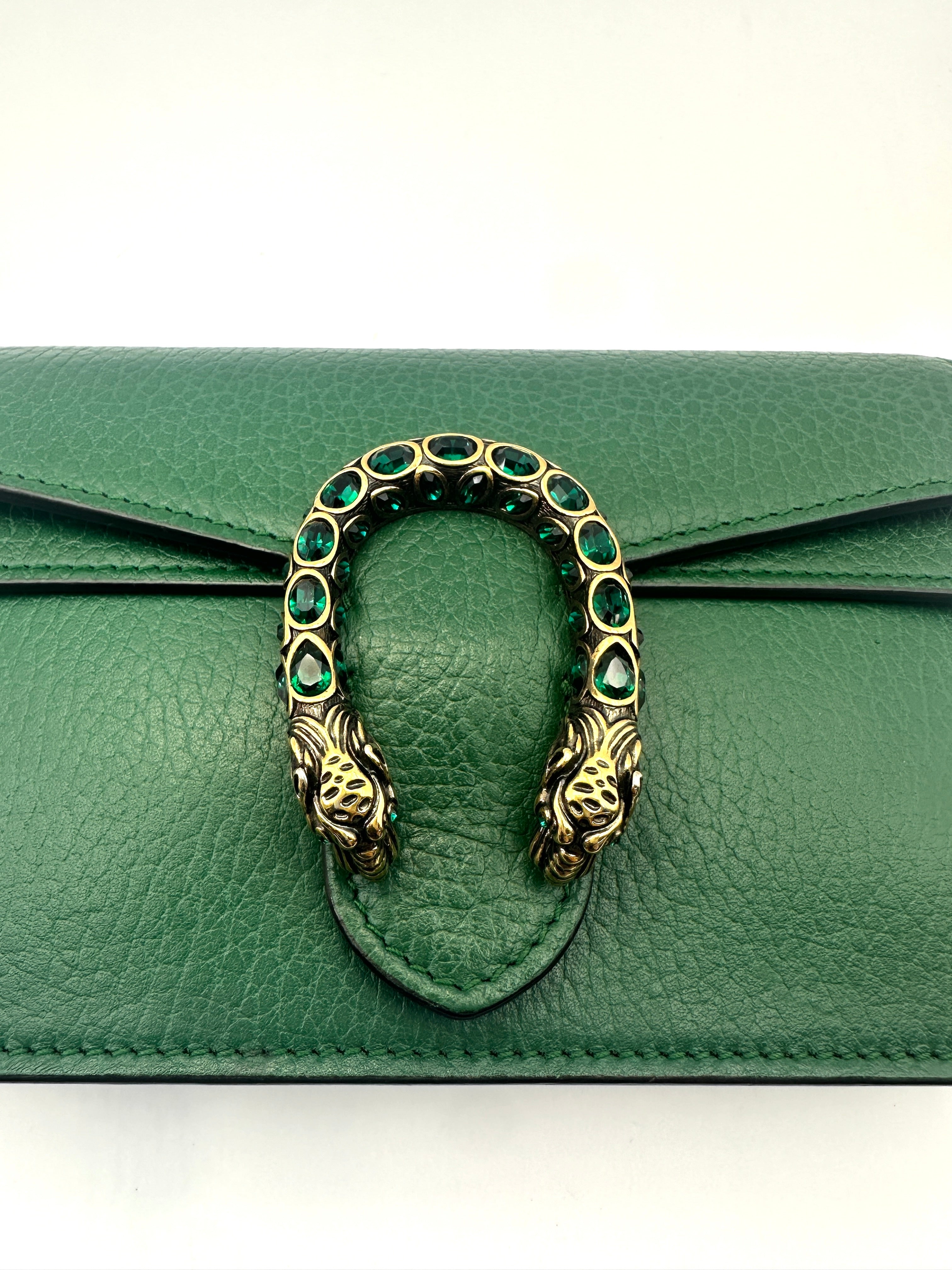 Gucci Dionysus Green Textured Leather Mini Shoulder Bag GG775