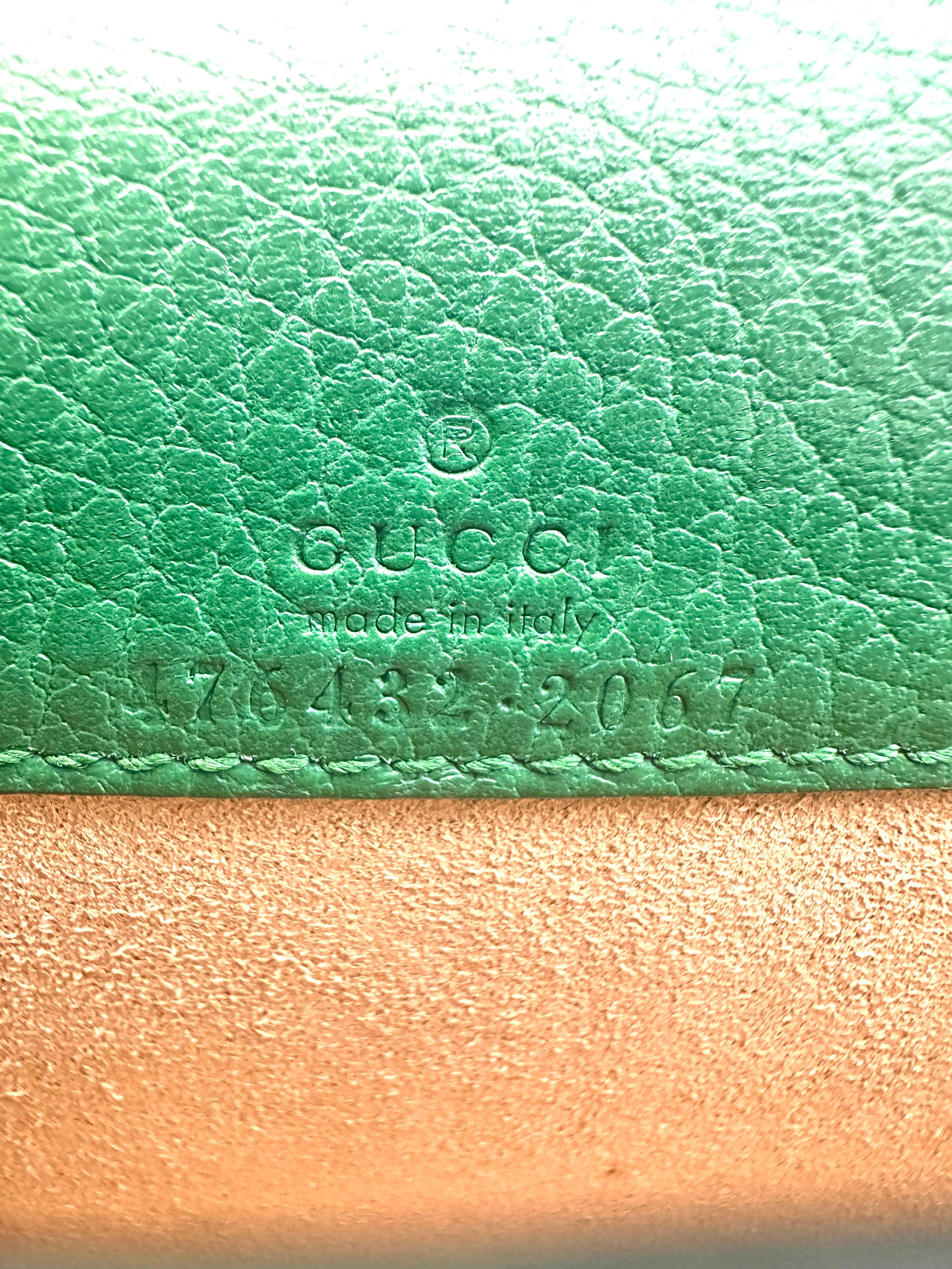 Gucci Dionysus Green Textured Leather Mini Shoulder Bag GG775