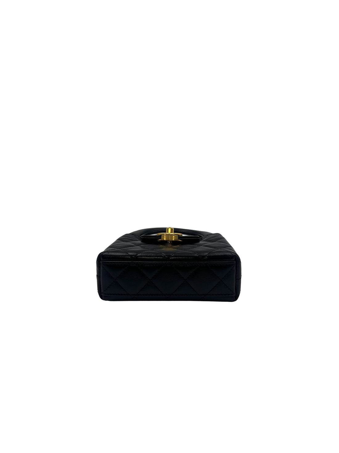 Chanel 24A Nano Kelly Black Quilted Leather Mini Handle Bag(HX***8K) IRIS091
