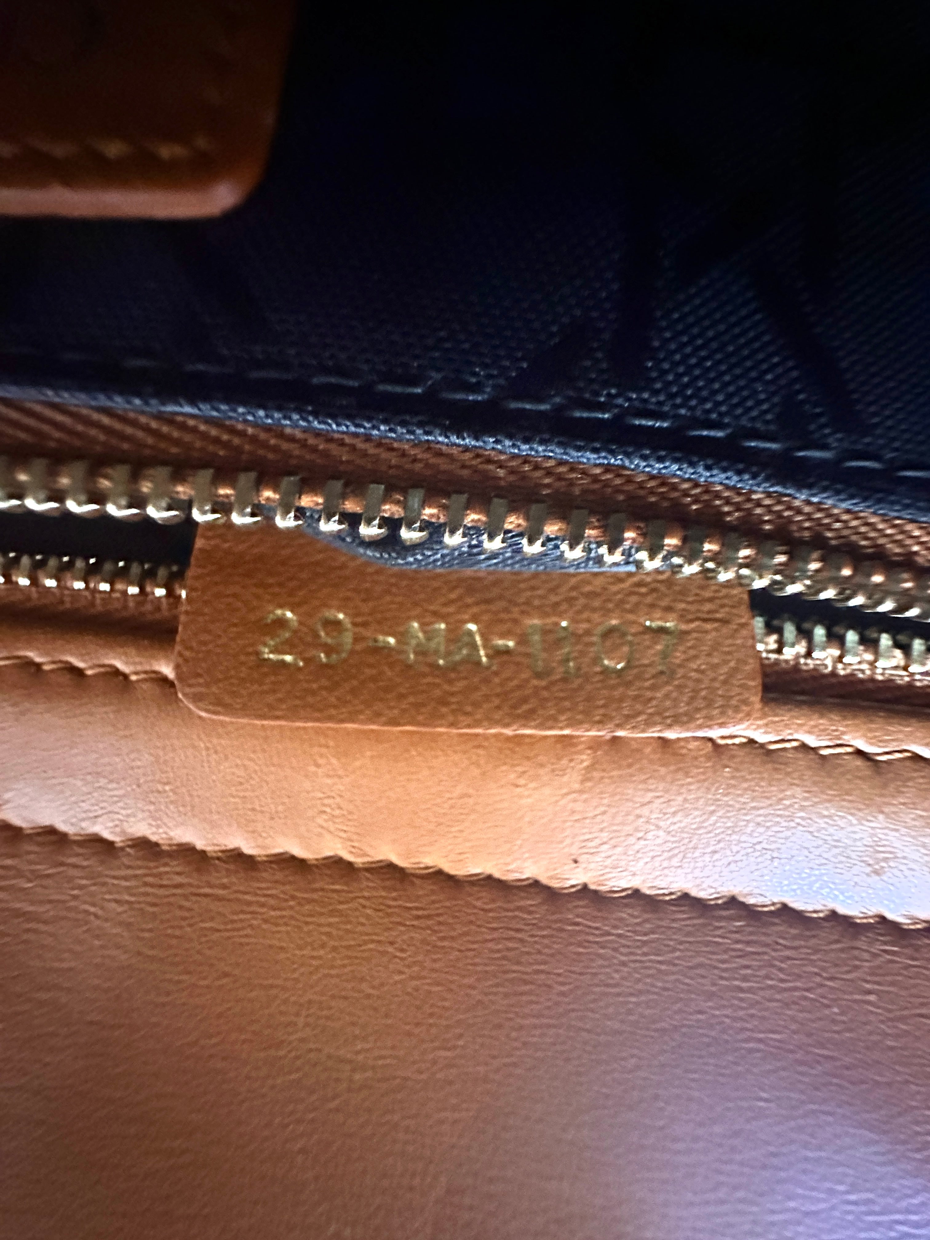 Christian Dior Lady Dior Orange Cannage Leather Handle Bag With Gold Charms DR585