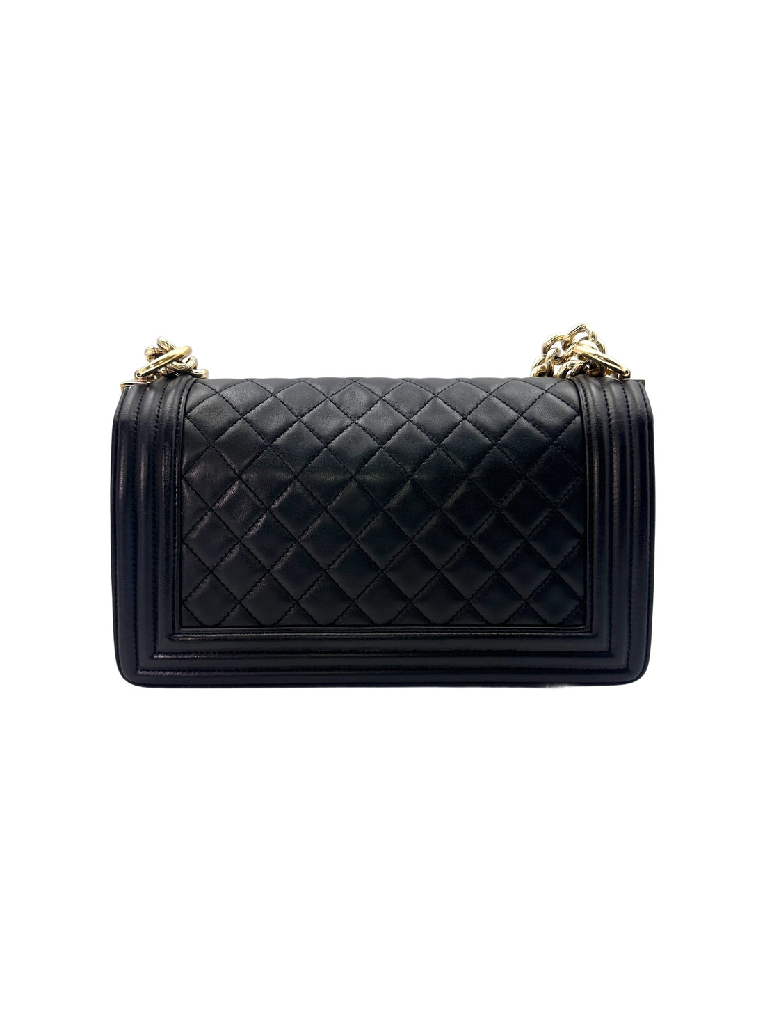 Chanel LeBoy Black Quilted Leather Flap Bag With Gold Buckle(23***46) CC1597