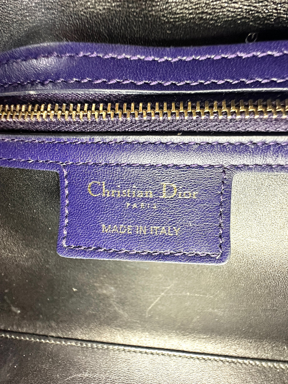 Christian Dior Lady Dior Blue Cannage Leather Handle Bag With Gold Charms DR586