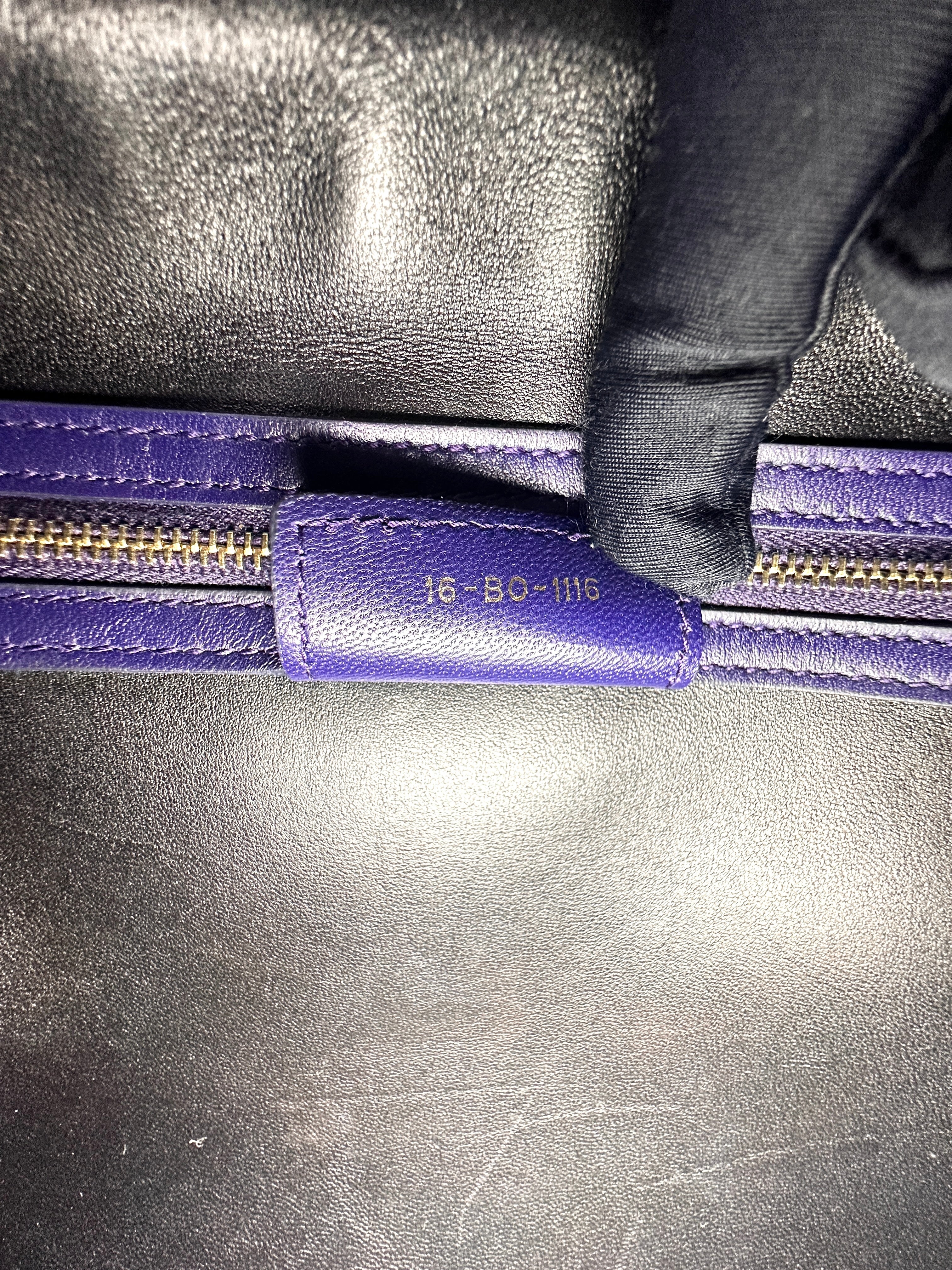 Christian Dior Lady Dior Blue Cannage Leather Handle Bag With Gold Charms DR586