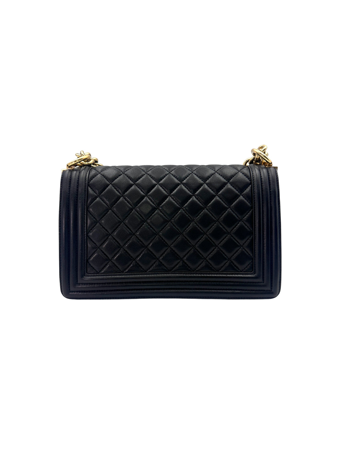 Chanel LeBoy Black Quilted Leather Flap Bag With Gold Buckle(23***13) LV2238