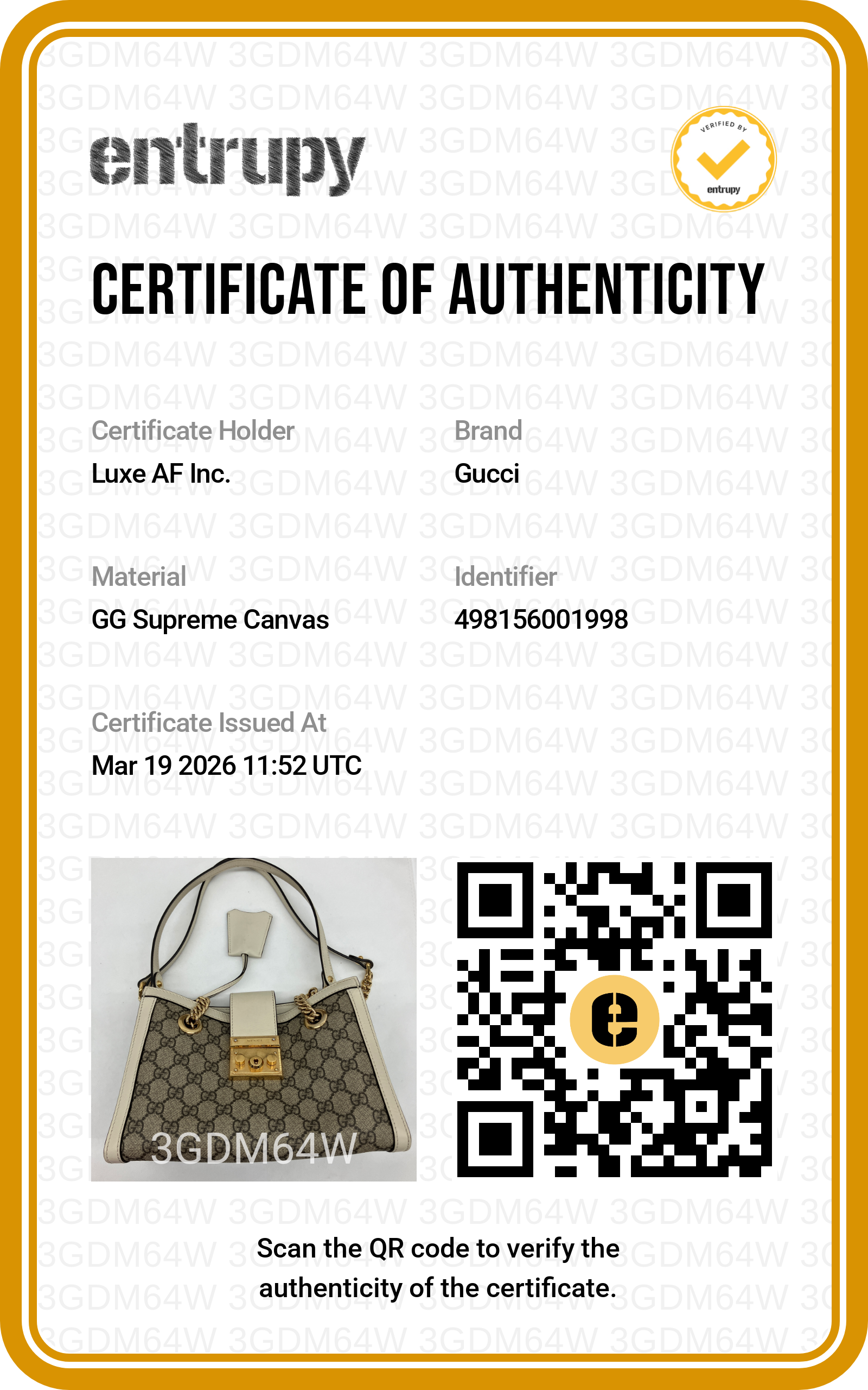 Gucci Padlock GG Supreme Small Size Shoulder Bag With White Leather Trim GG785