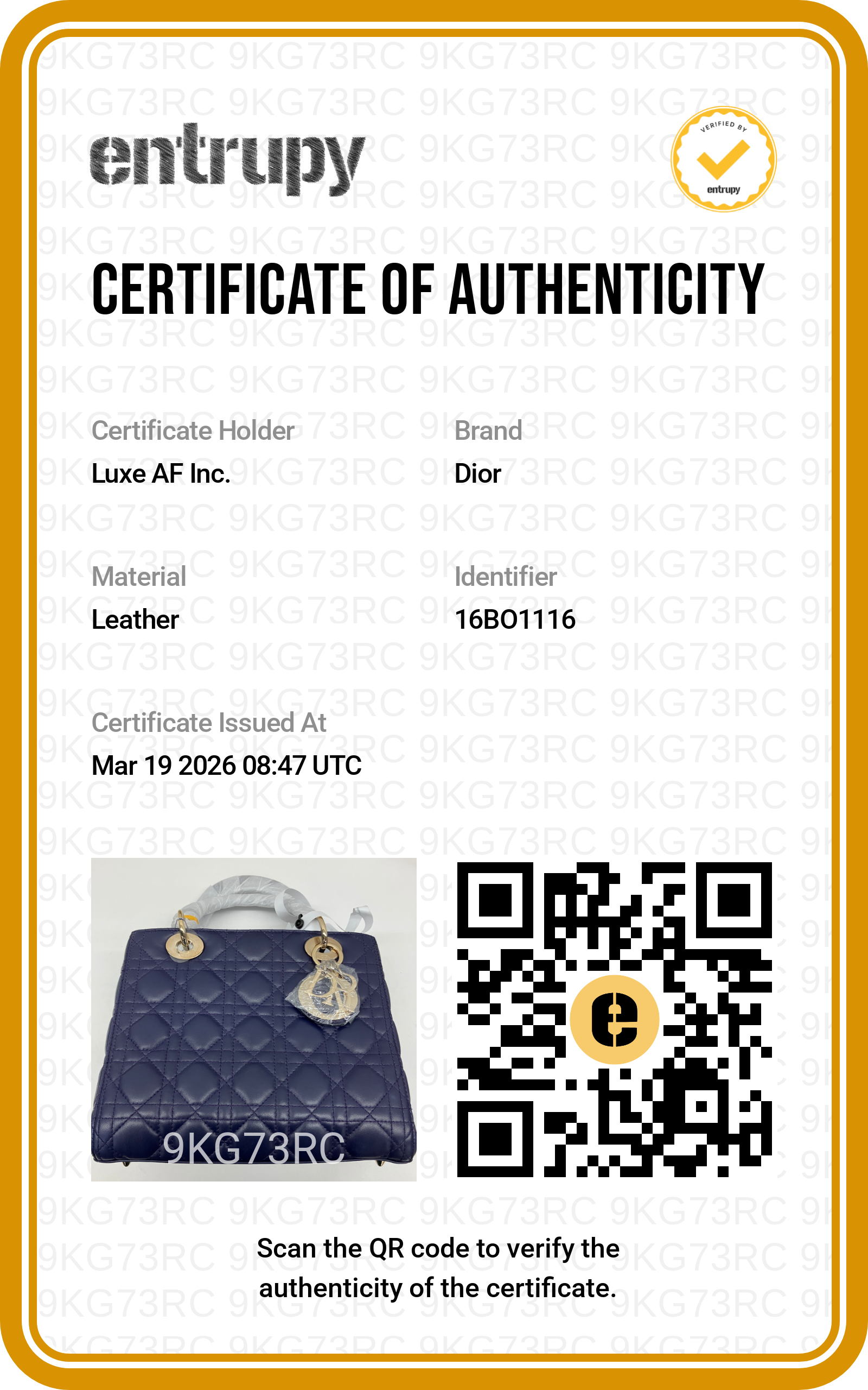 Christian Dior Lady Dior Blue Cannage Leather Handle Bag With Gold Charms DR586