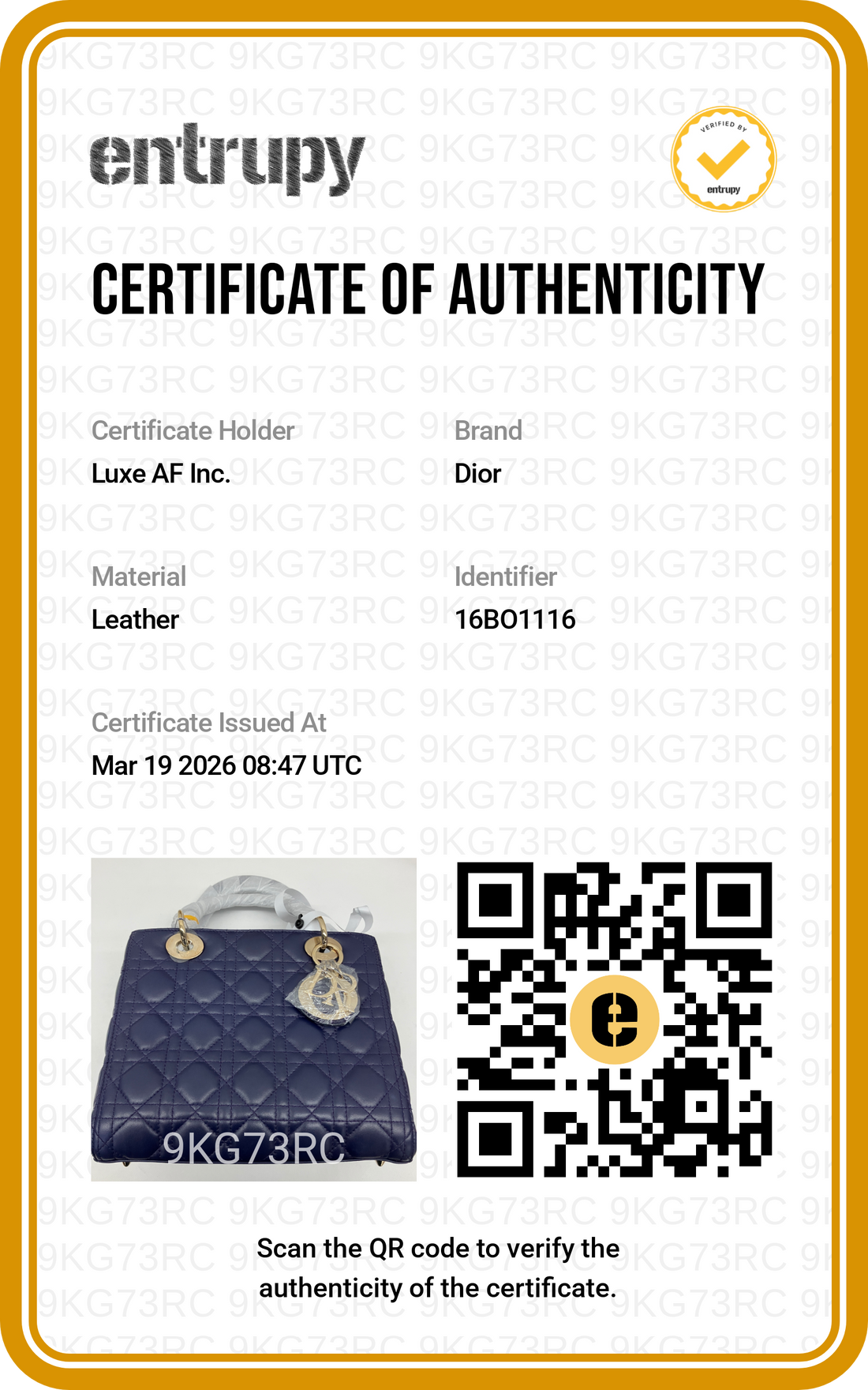 Christian Dior Lady Dior Blue Cannage Leather Handle Bag With Gold Charms DR586