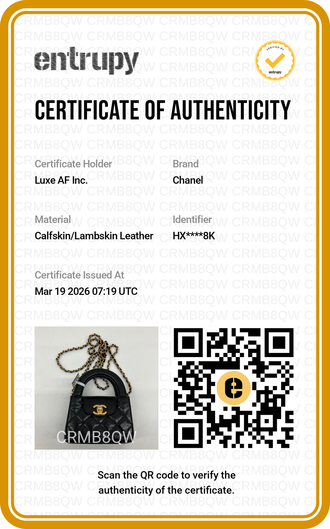 Chanel 24A Nano Kelly Black Quilted Leather Mini Handle Bag(HX***8K) IRIS091