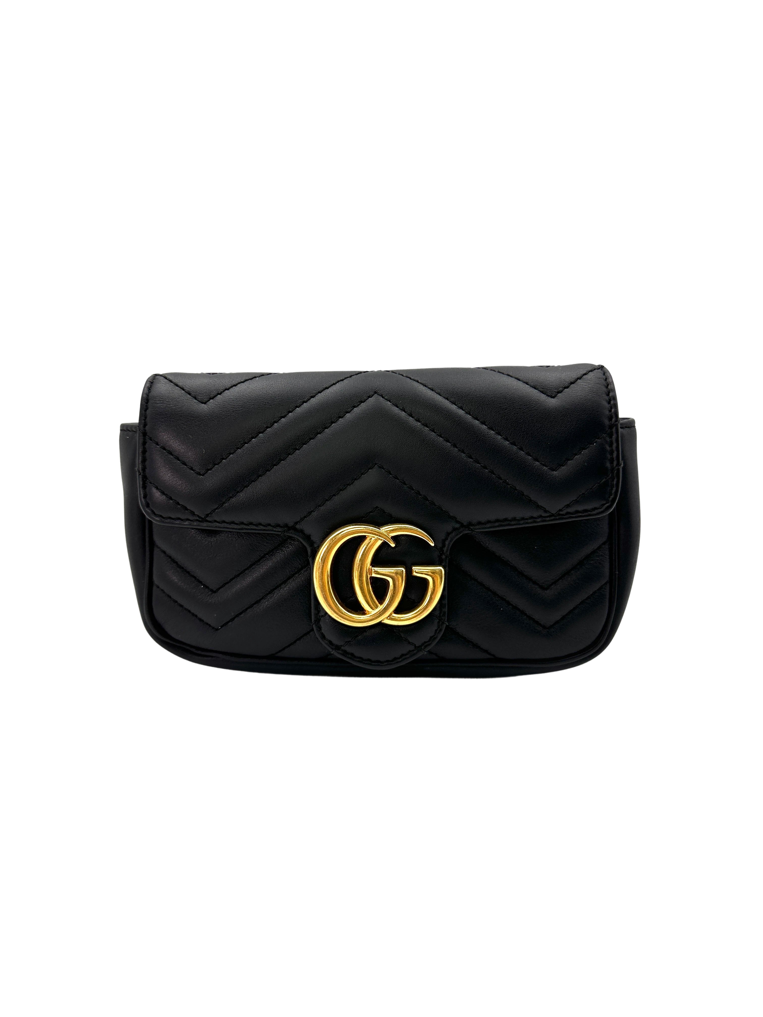 Gucci GG Marmont Black Matelasse Mini Shoulder Bag GG776