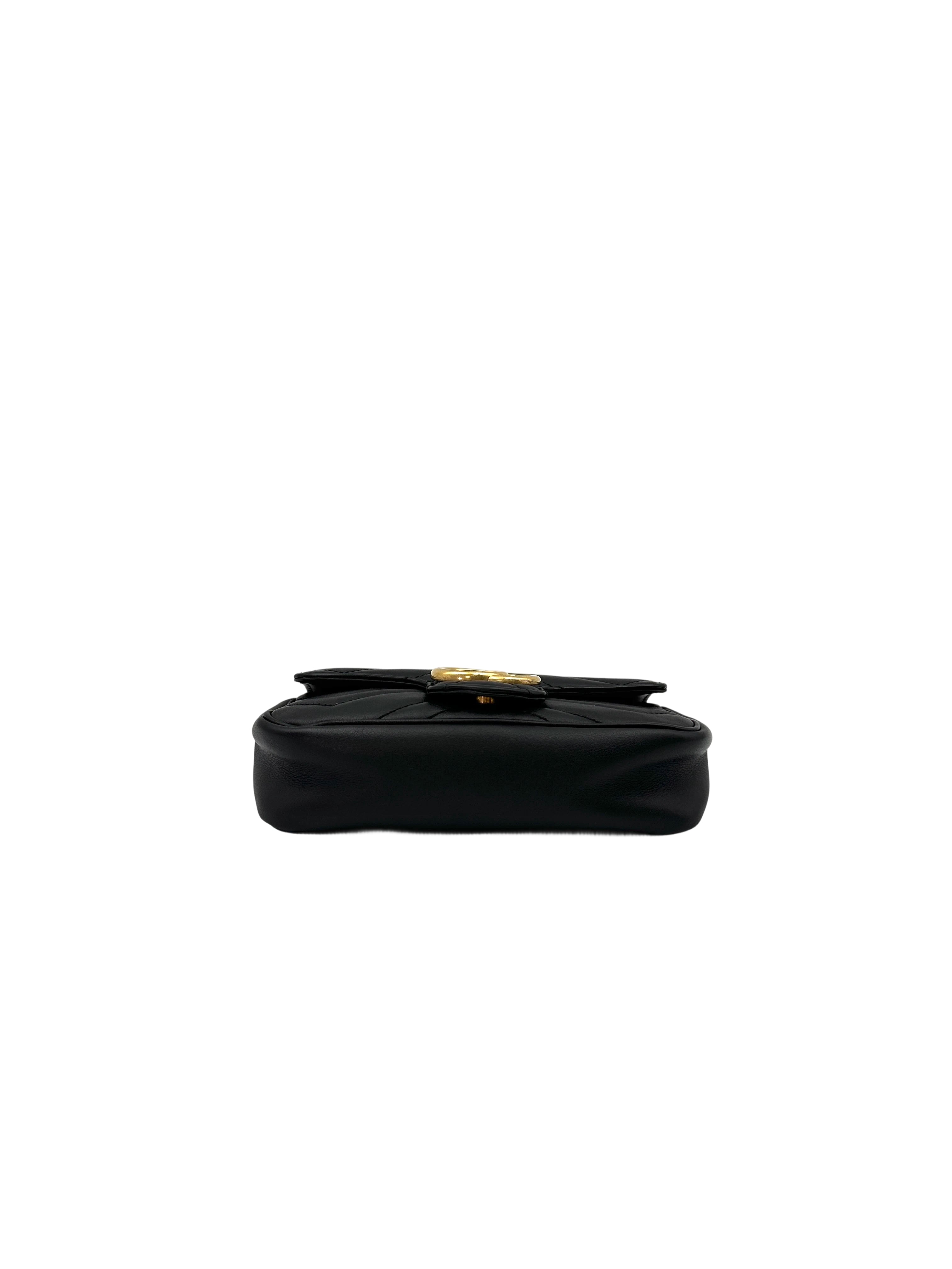 Gucci GG Marmont Black Matelasse Mini Shoulder Bag GG776