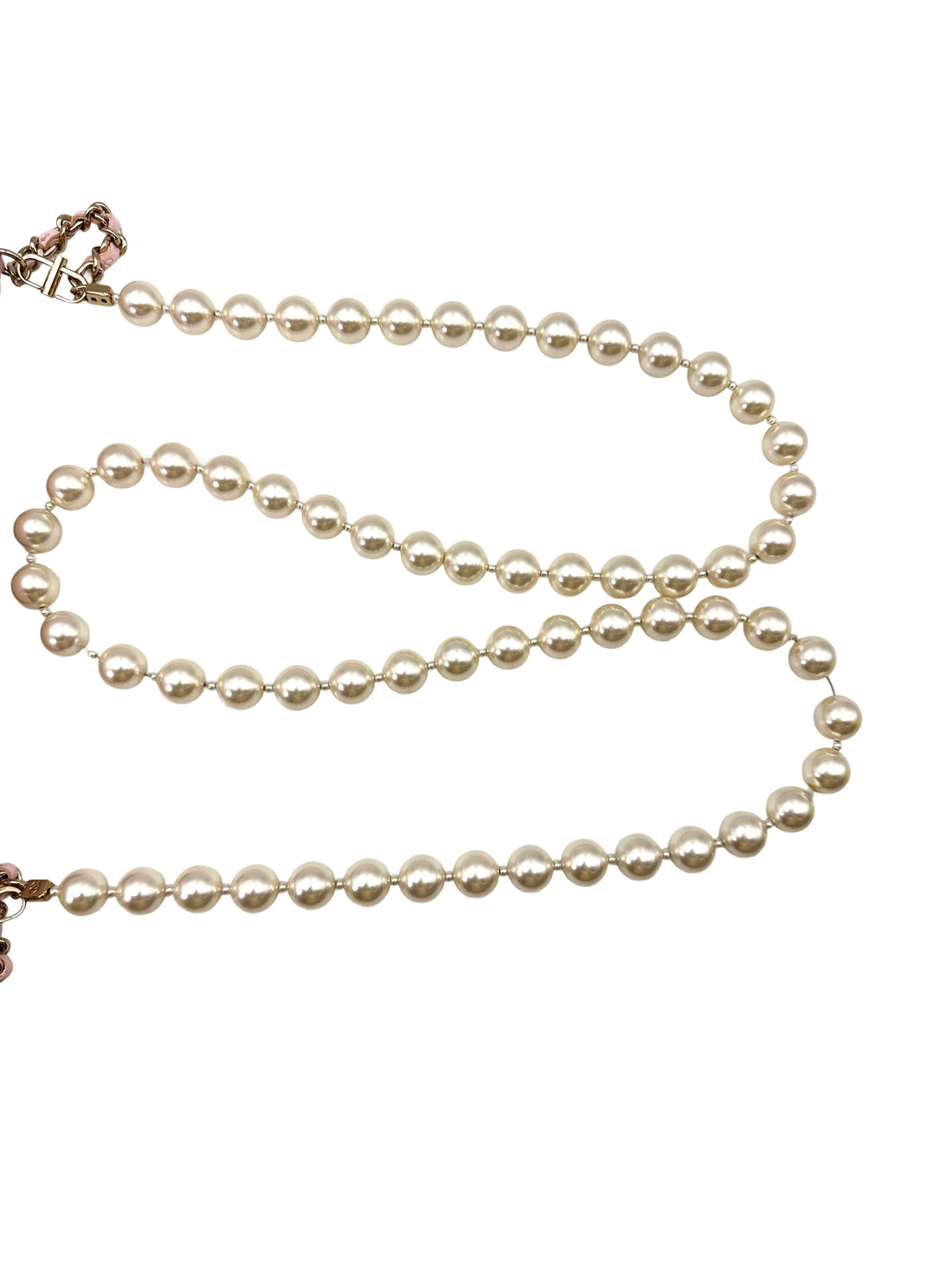 Chanel 22P Pink Quilted Leather Wallet On Chain With Pearl Chain(CL***21) CC1596