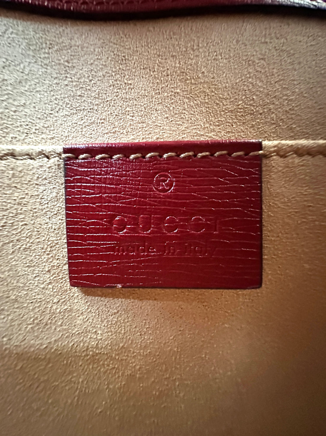 Gucci Sylvie Bee & Star Print Red Leather Top Handle Bag GG777