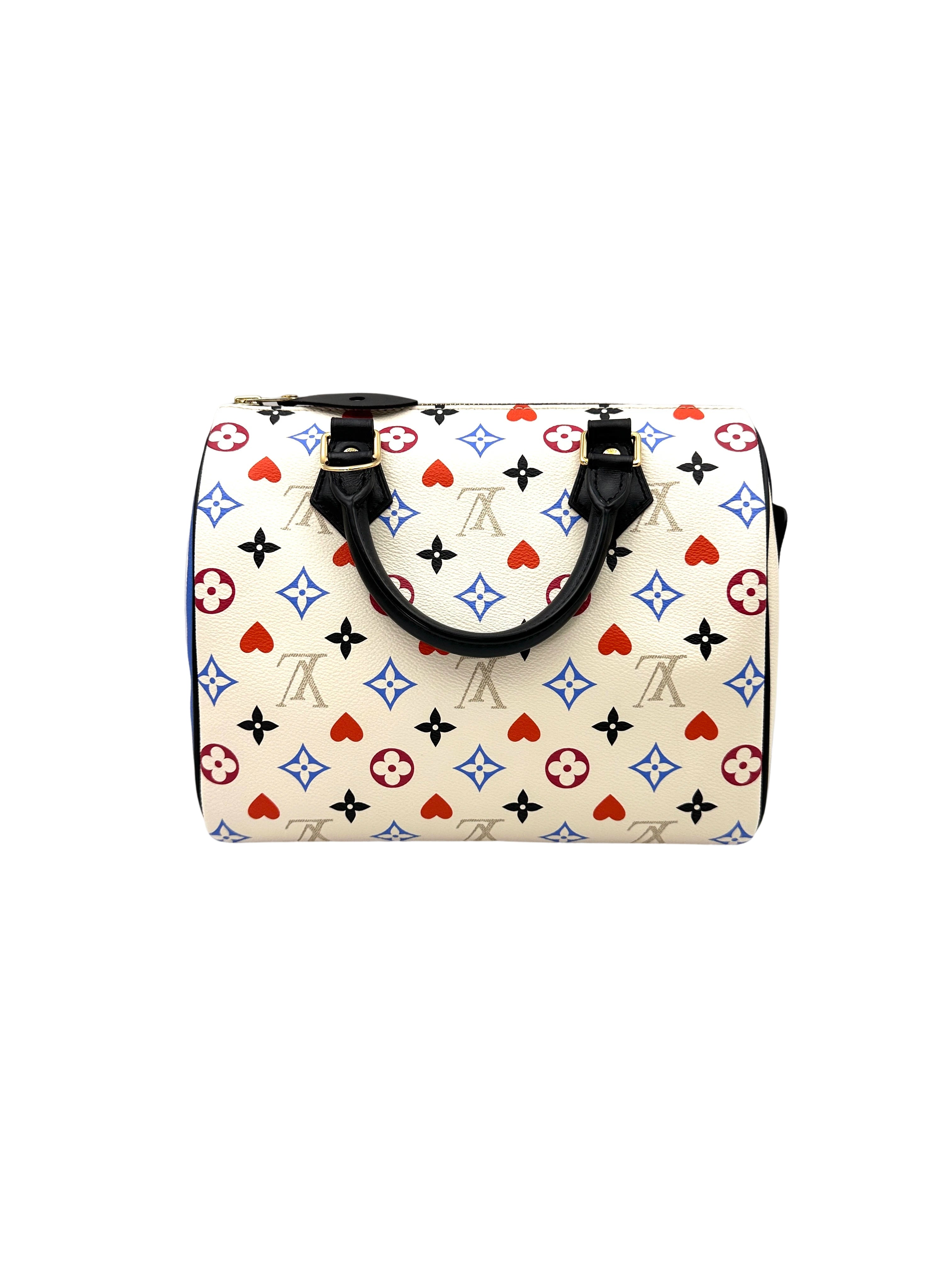 Louis Vuitton Game On Speedy25 White Multicolor Monogram Handle Bag LV2240