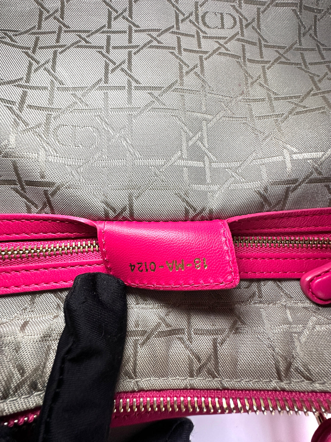 Christian Dior Lady Dior Pink Cannage Lambskin Handle Bag With Gold Charms DR584