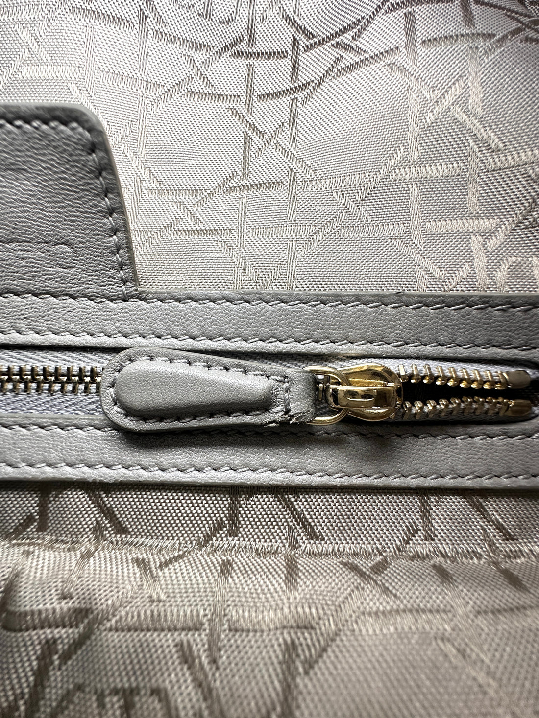 Christian Dior Lady Dior Grey Cannage Leather Handle Bag With Gold Charms DR590