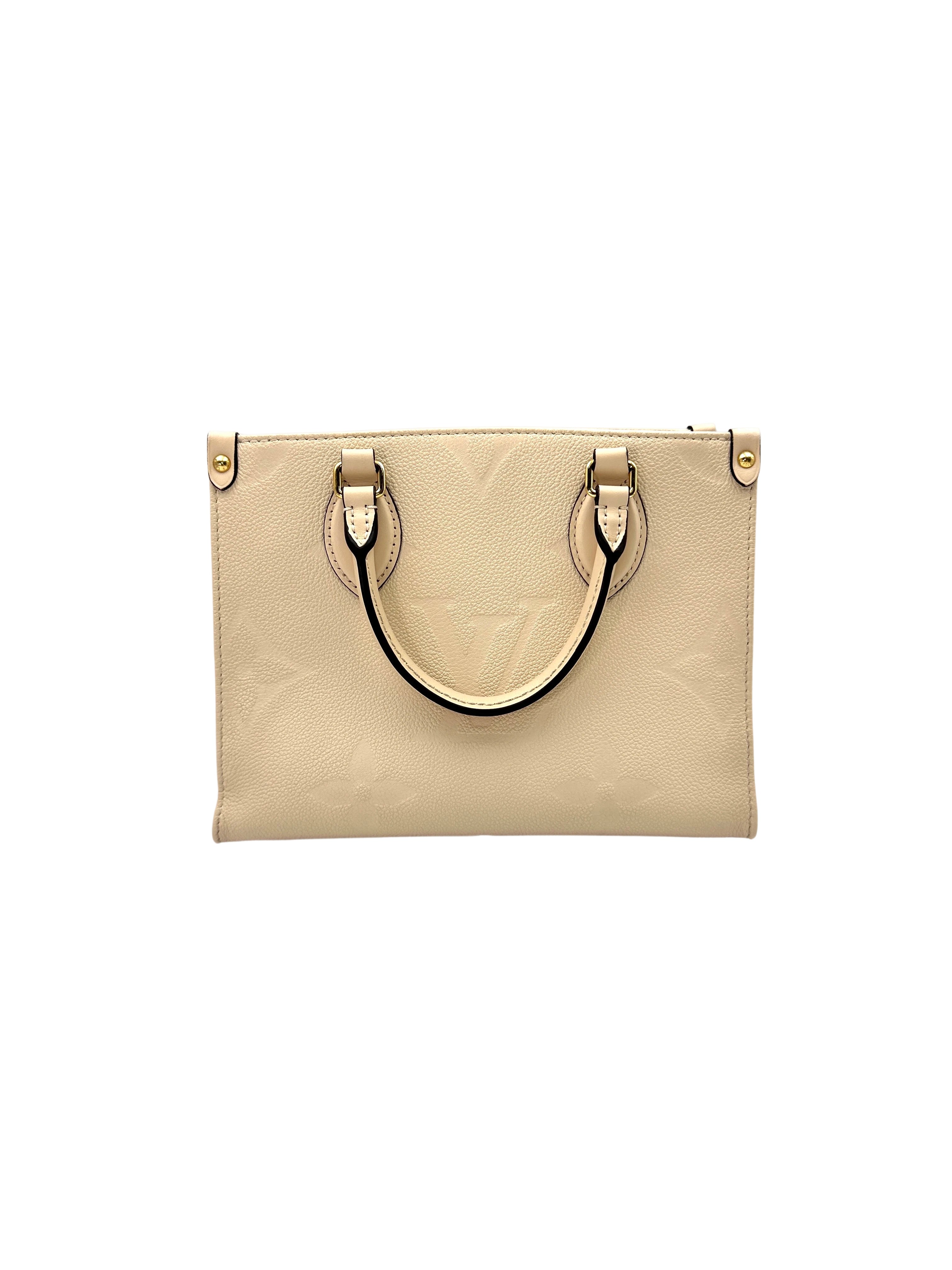 Louis Vuitton OnTheGo PM White Monogram Empreinte Leather Handle Bag LV2243