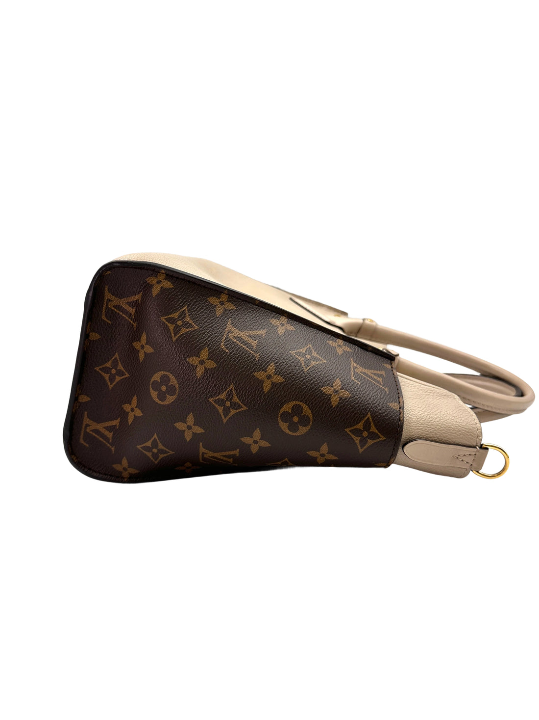 Louis Vuitton On My Side MM Beige Leather & Monogram Canvas Handle Bag LV2245