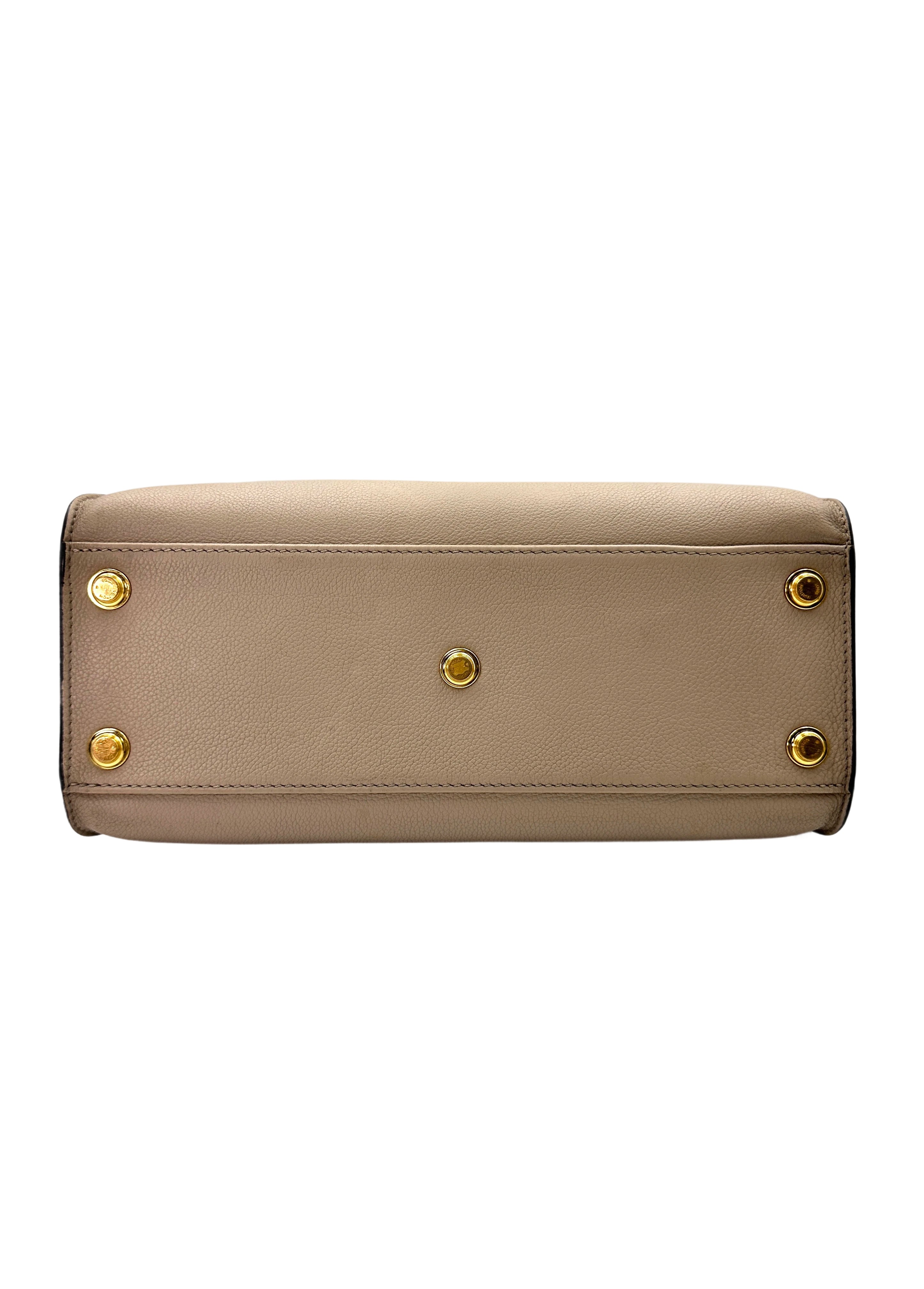 Louis Vuitton On My Side MM Beige Leather & Monogram Canvas Handle Bag LV2245