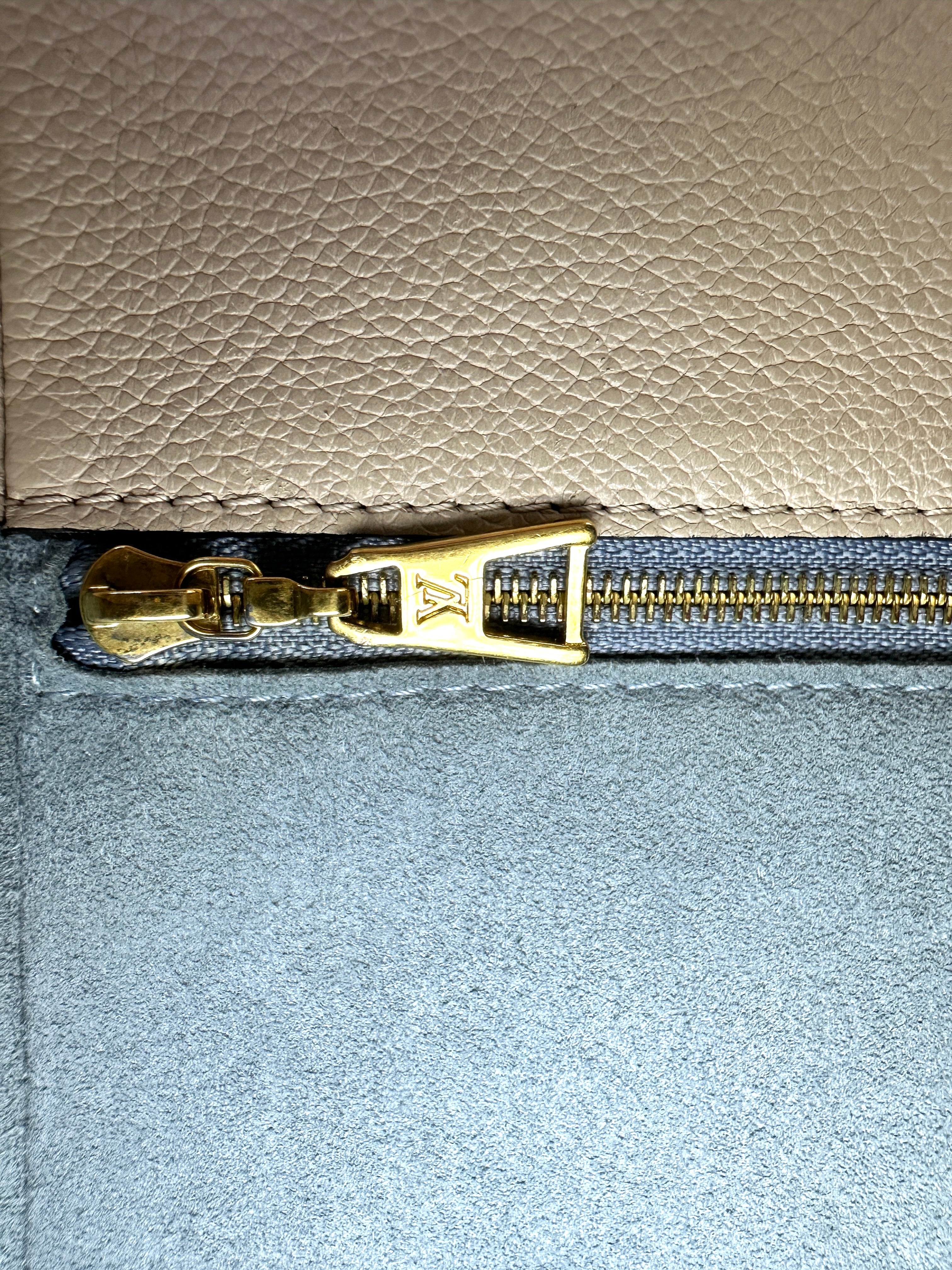 Louis Vuitton On My Side MM Beige Leather & Monogram Canvas Handle Bag LV2245