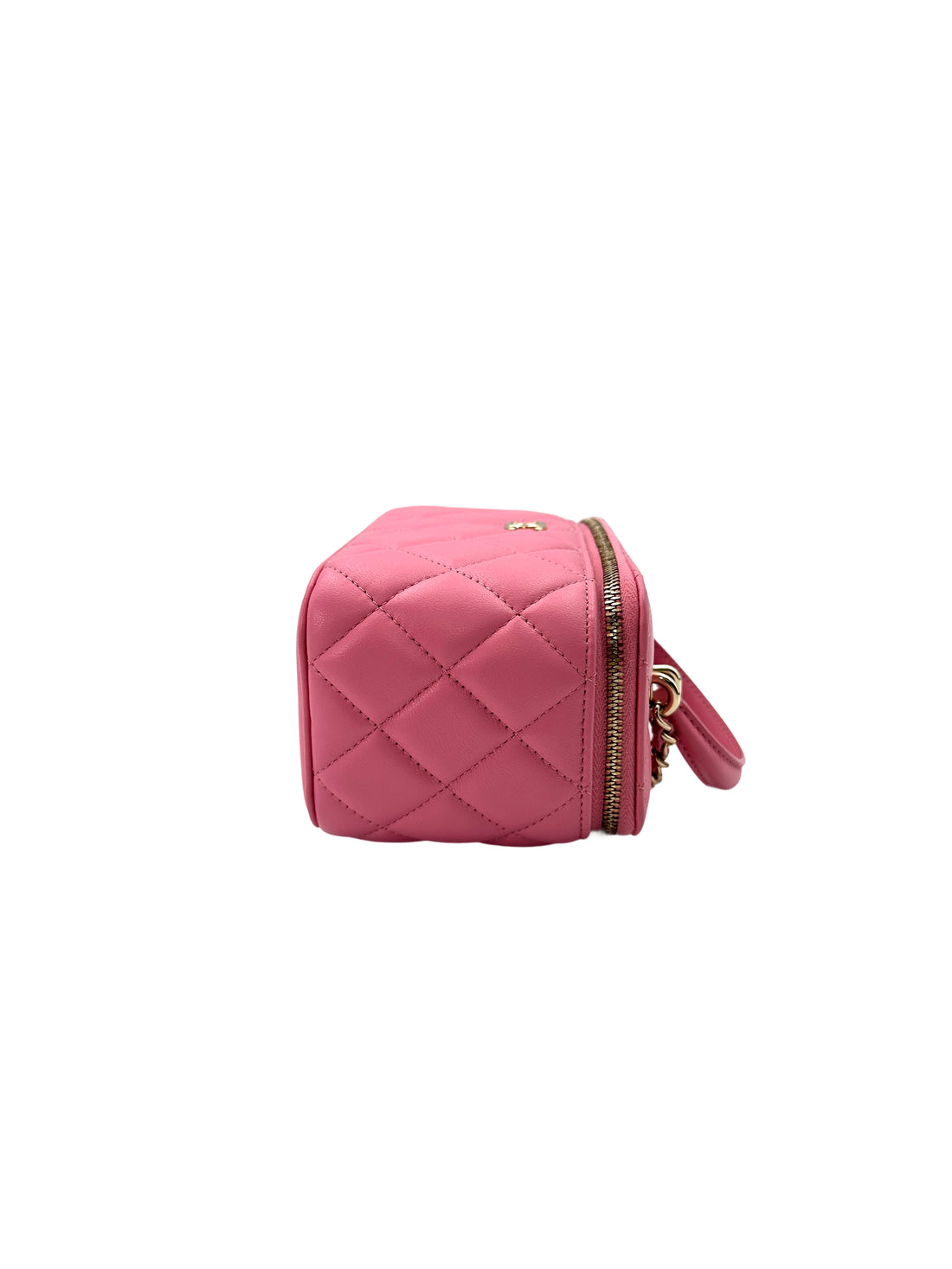 Chanel 23A Pink Quilted Leather Top Handle Vanity Case(TX***E8) CC1599