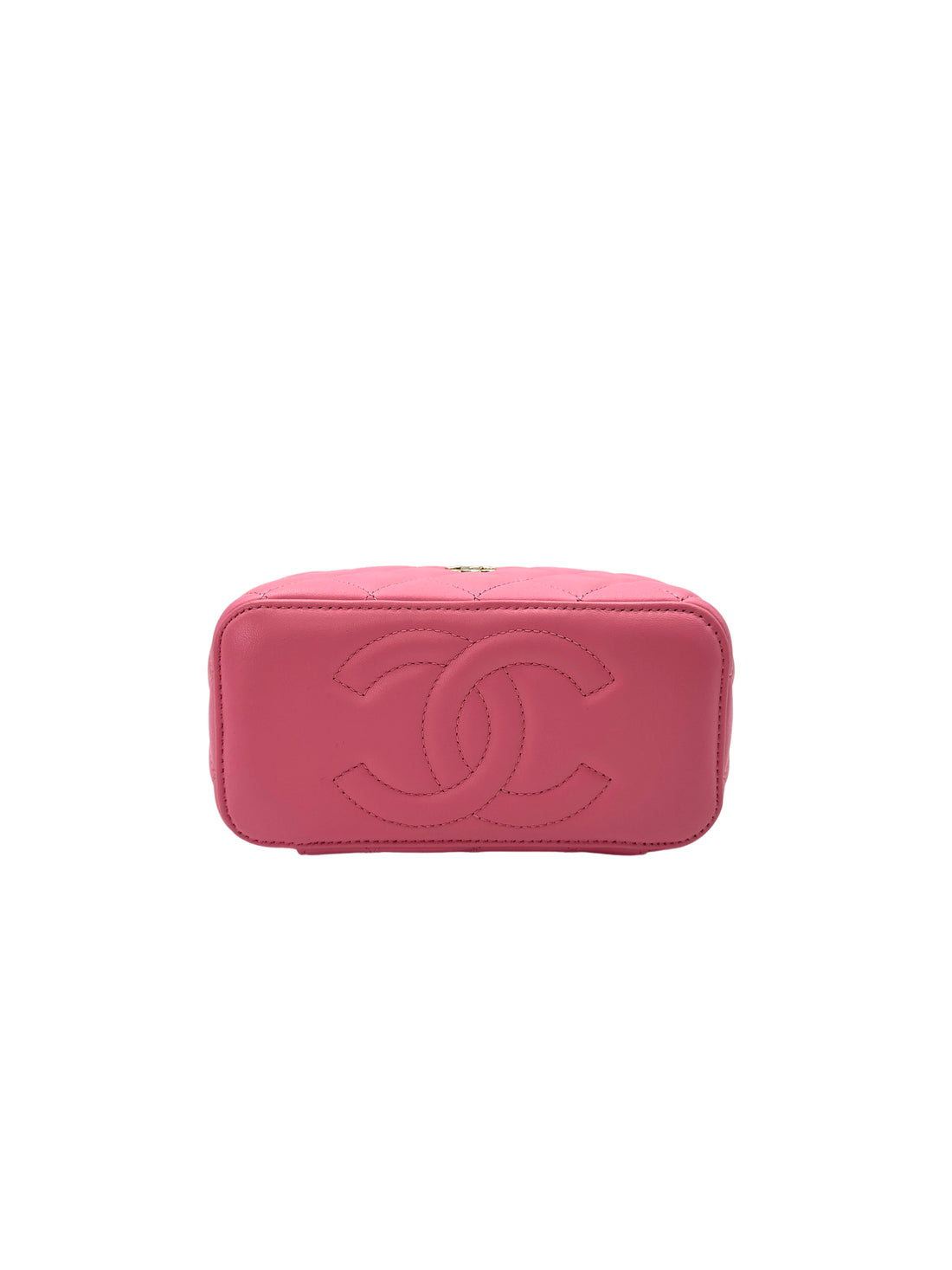 Chanel 23A Pink Quilted Leather Top Handle Vanity Case(TX***E8) CC1599