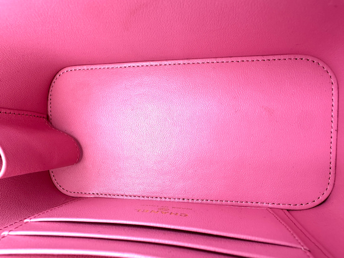 Chanel 23A Pink Quilted Leather Top Handle Vanity Case(TX***E8) CC1599