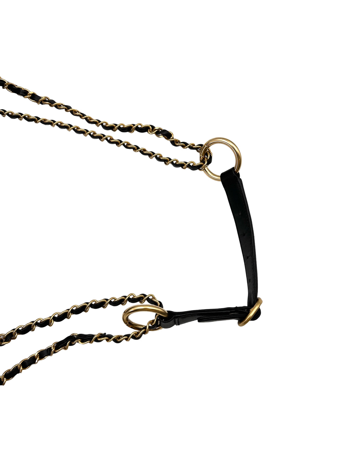 Chanel "All About Chains" Black Quilted Leather Waist Bag With Pearl And Gold Hardware(27***40) IRIS092