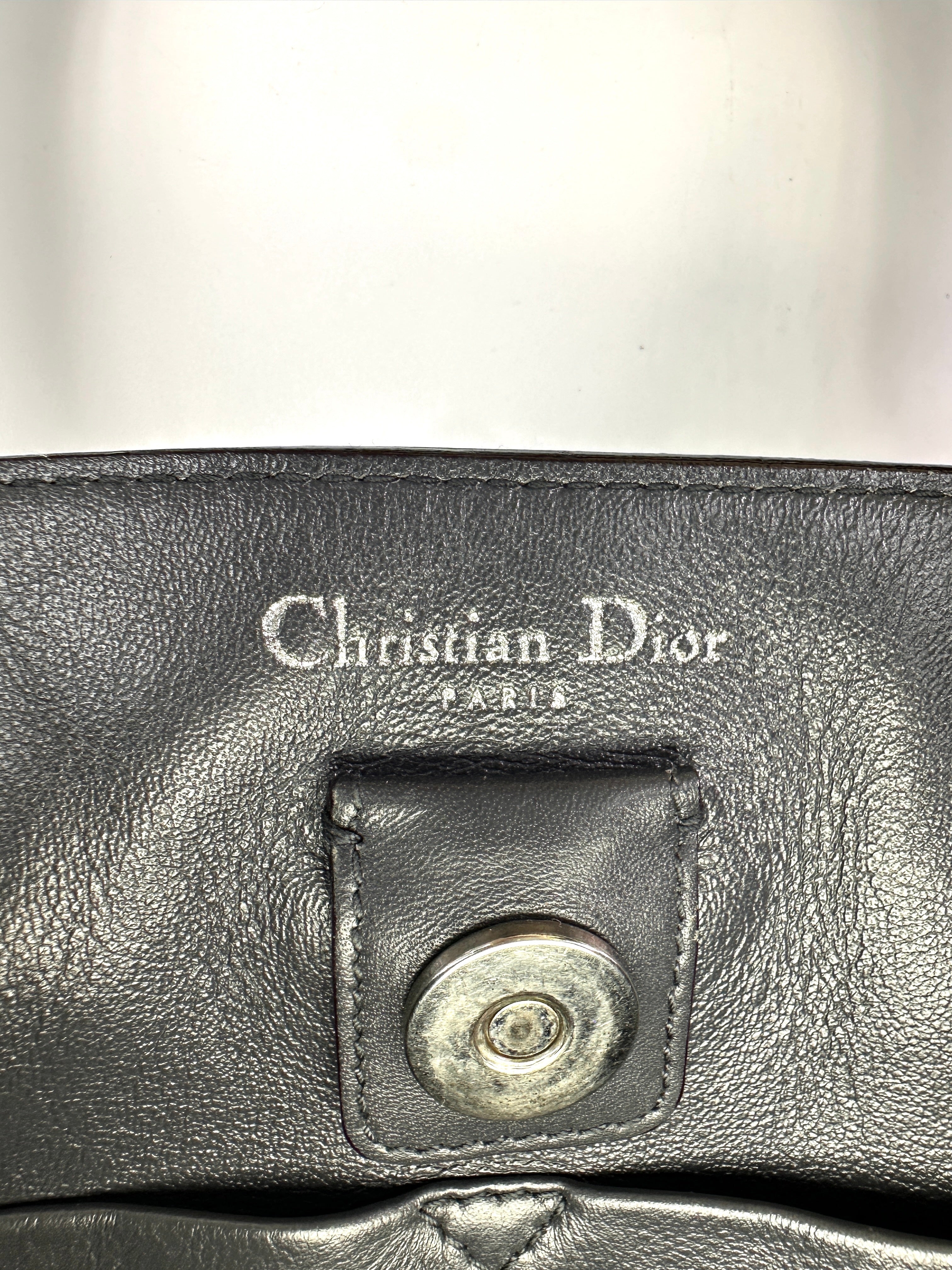 Christian Dior Diorissimo Drak Red Leather Black Handle Medium Size Bag DR591