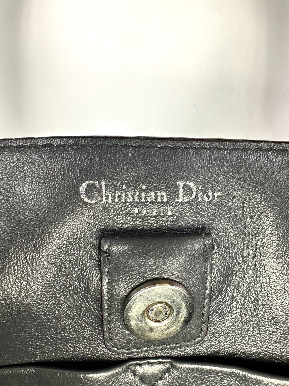 Christian Dior Diorissimo Drak Red Leather Black Handle Medium Size Bag DR591