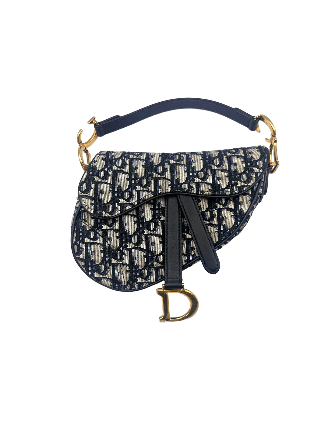 Christian Dior Oblique Black Jacquard Small Size Saddle Bag DR588