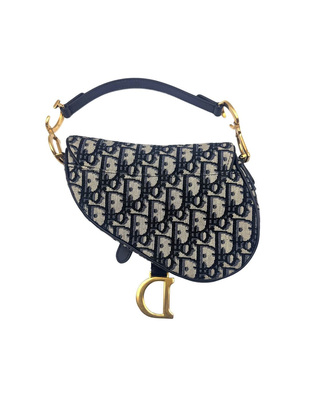 Christian Dior Oblique Black Jacquard Small Size Saddle Bag DR588