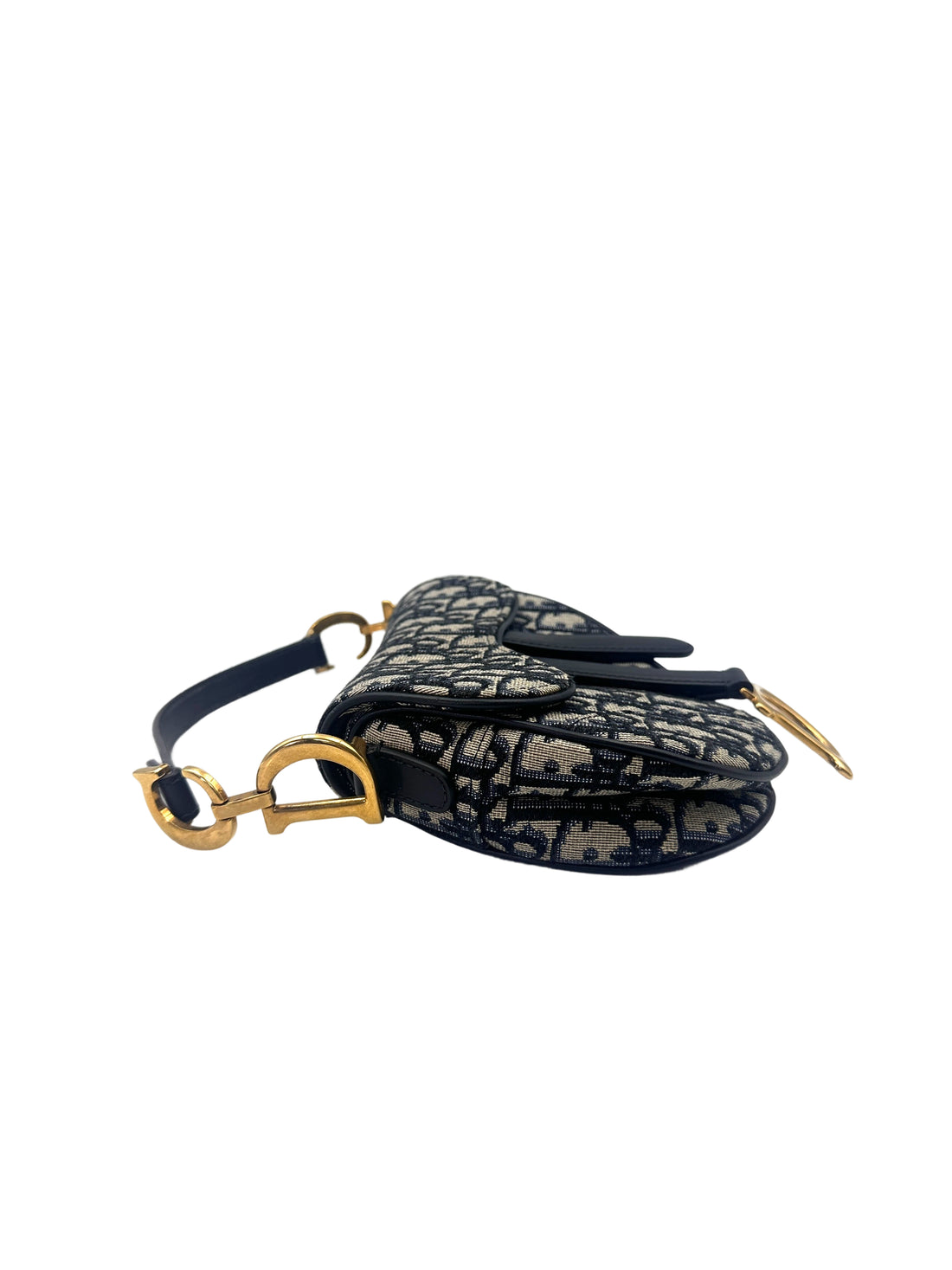 Christian Dior Oblique Black Jacquard Small Size Saddle Bag DR588