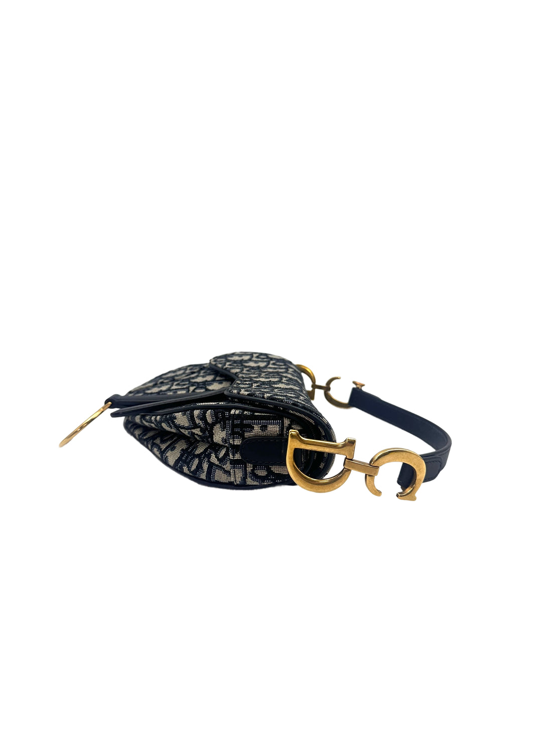 Christian Dior Oblique Black Jacquard Small Size Saddle Bag DR588
