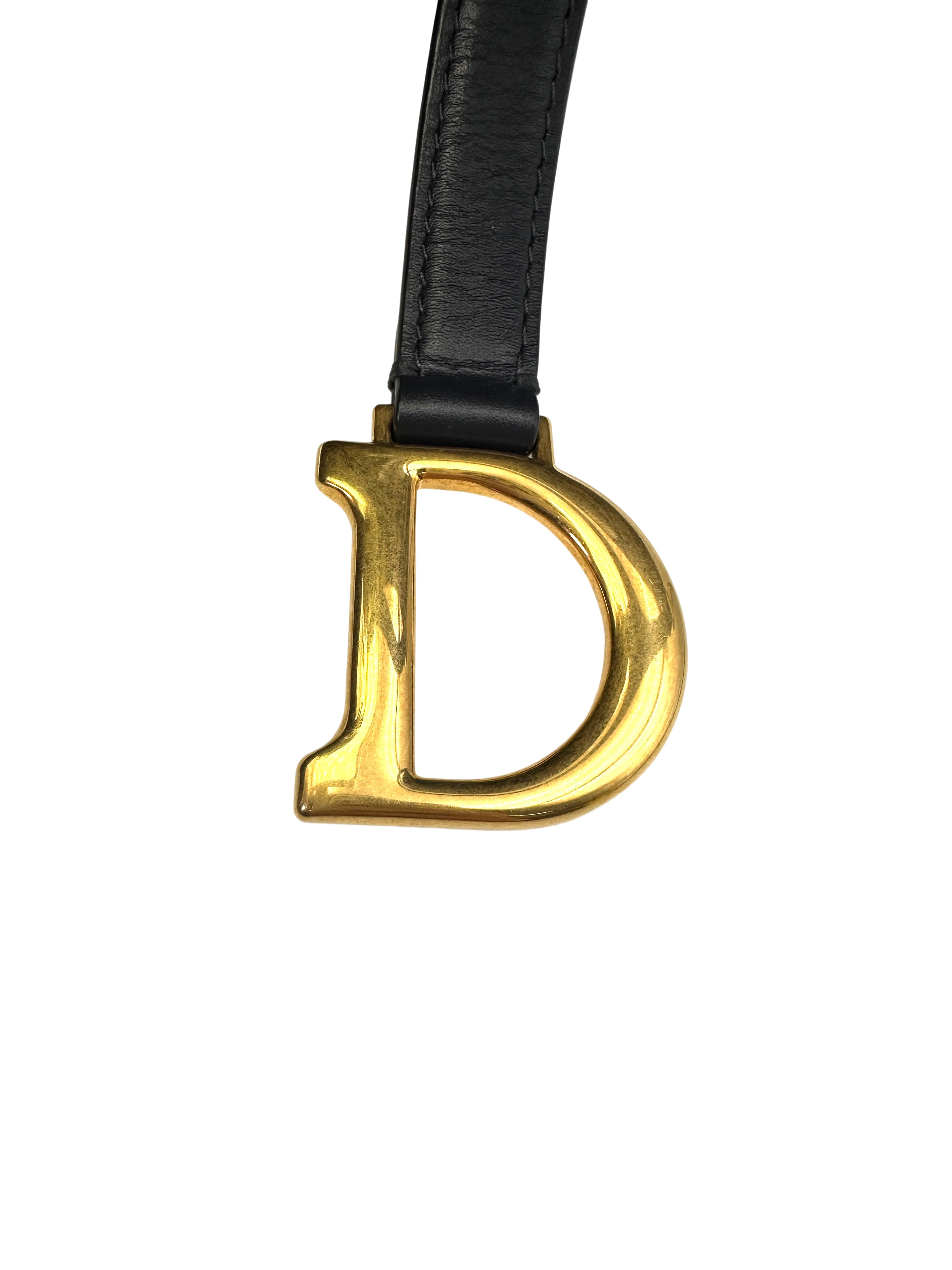 Christian Dior Oblique Black Jacquard Small Size Saddle Bag DR588