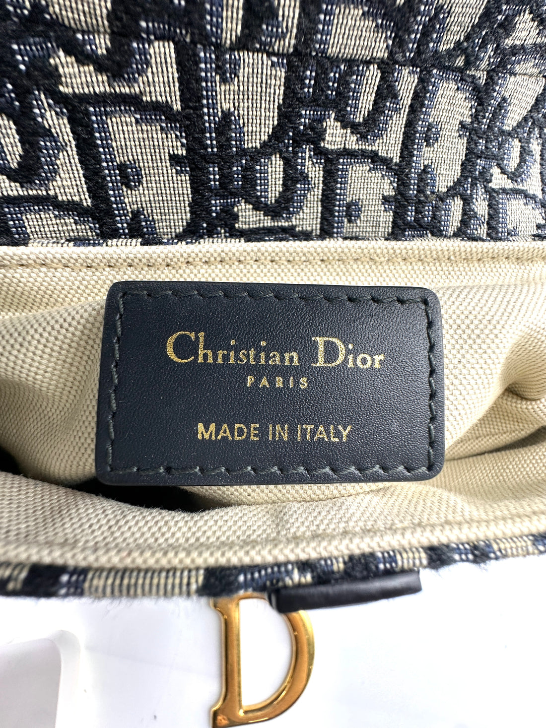 Christian Dior Oblique Black Jacquard Small Size Saddle Bag DR588