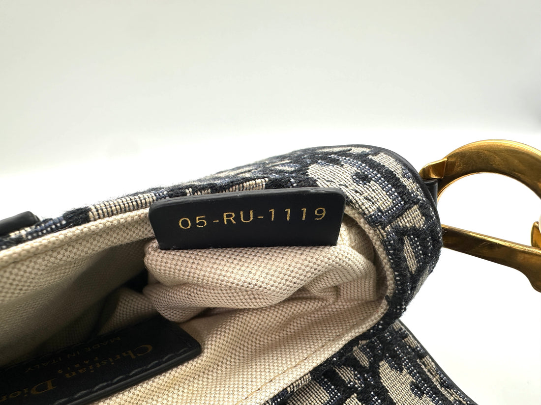Christian Dior Oblique Black Jacquard Small Size Saddle Bag DR588