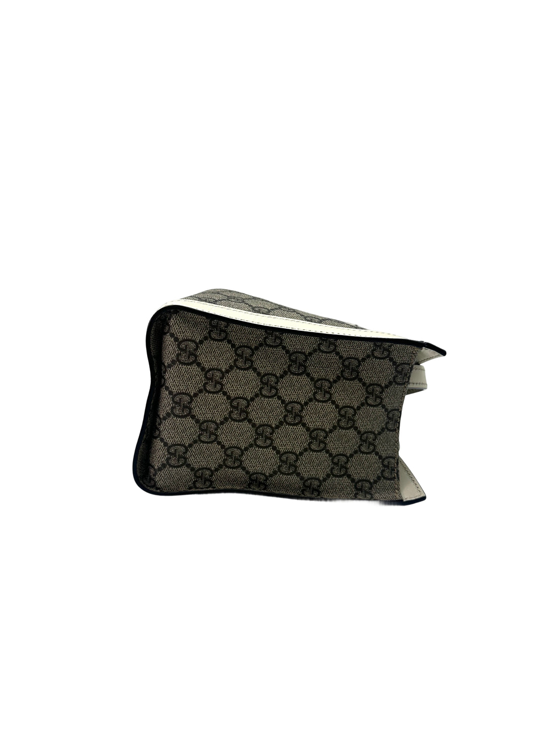 Gucci Padlock GG Supreme Small Size Shoulder Bag With White Leather Trim GG785