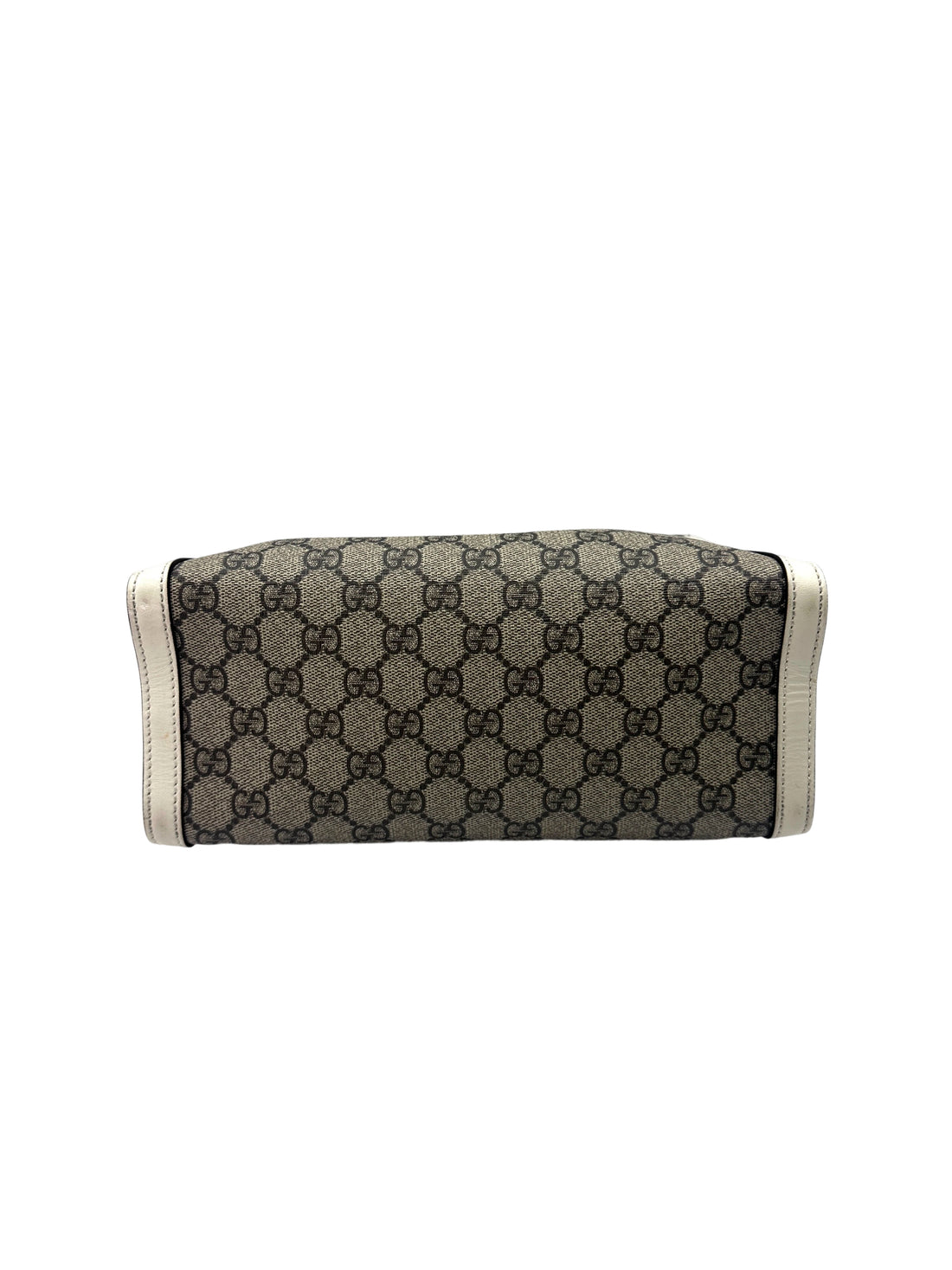 Gucci Padlock GG Supreme Small Size Shoulder Bag With White Leather Trim GG785