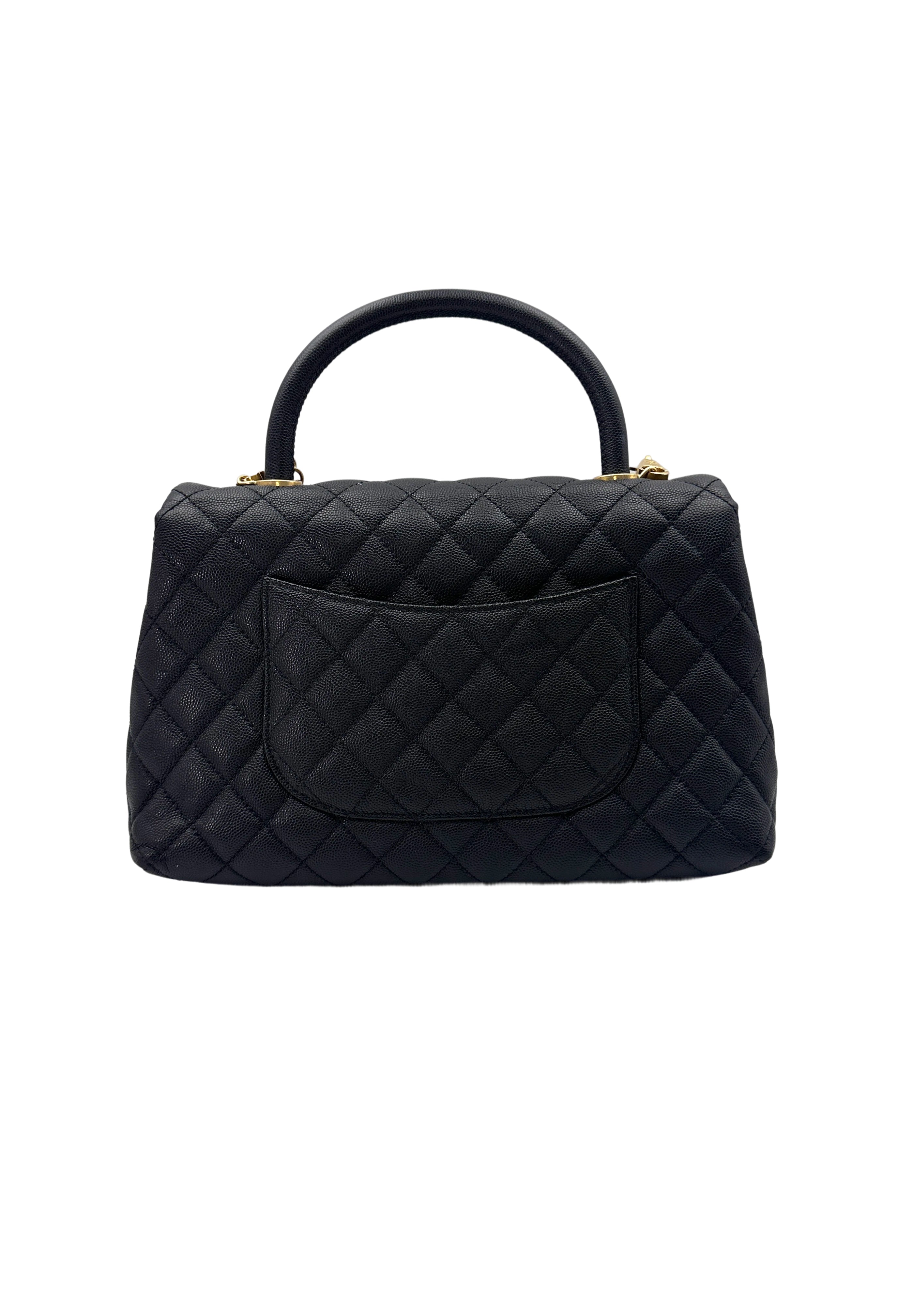 Chanel CoCo Handle Black Quilted Calfskin Medium Size Handle Bag(23***58) IRIS093