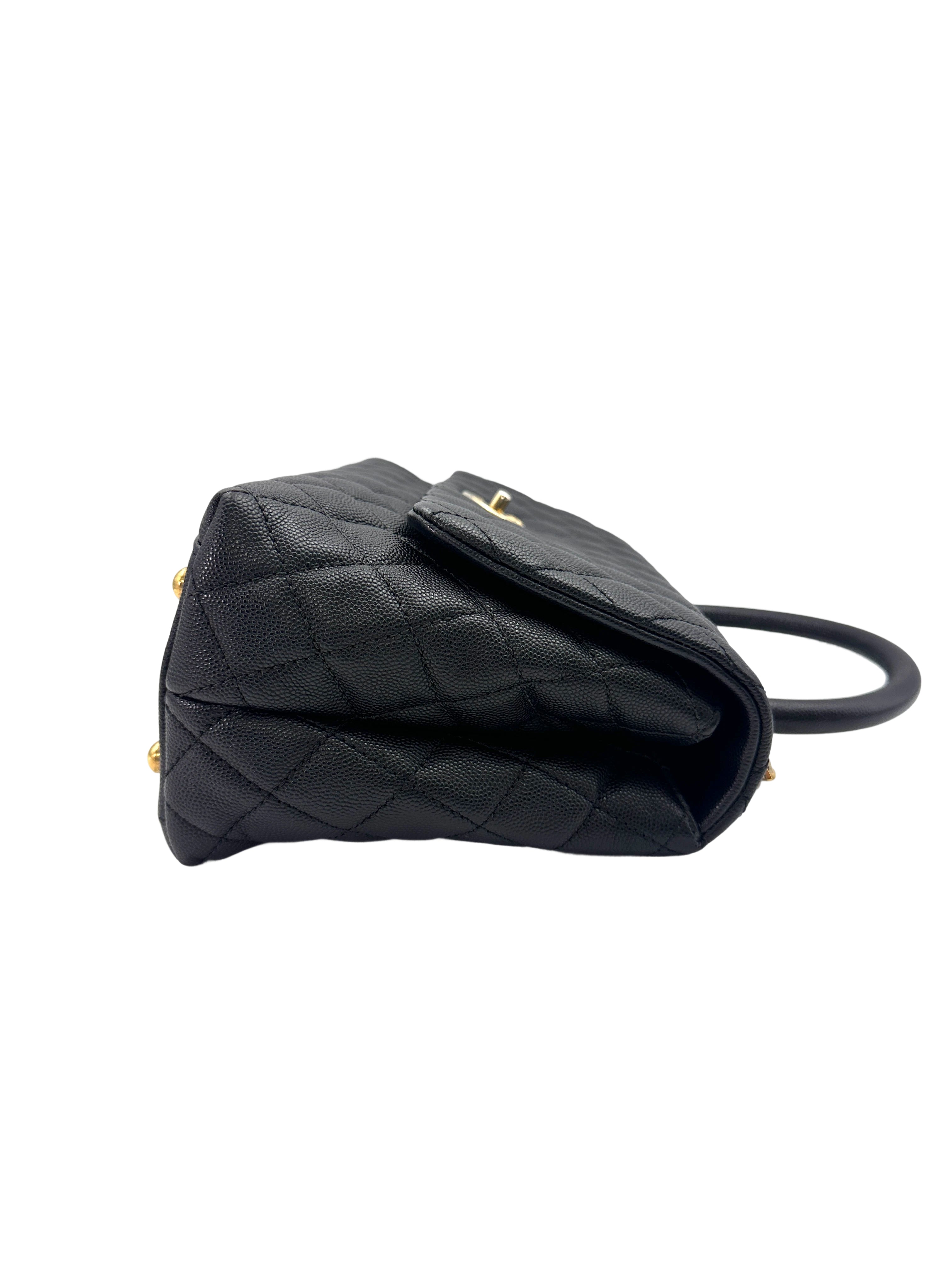 Chanel CoCo Handle Black Quilted Calfskin Medium Size Handle Bag(23***58) IRIS093
