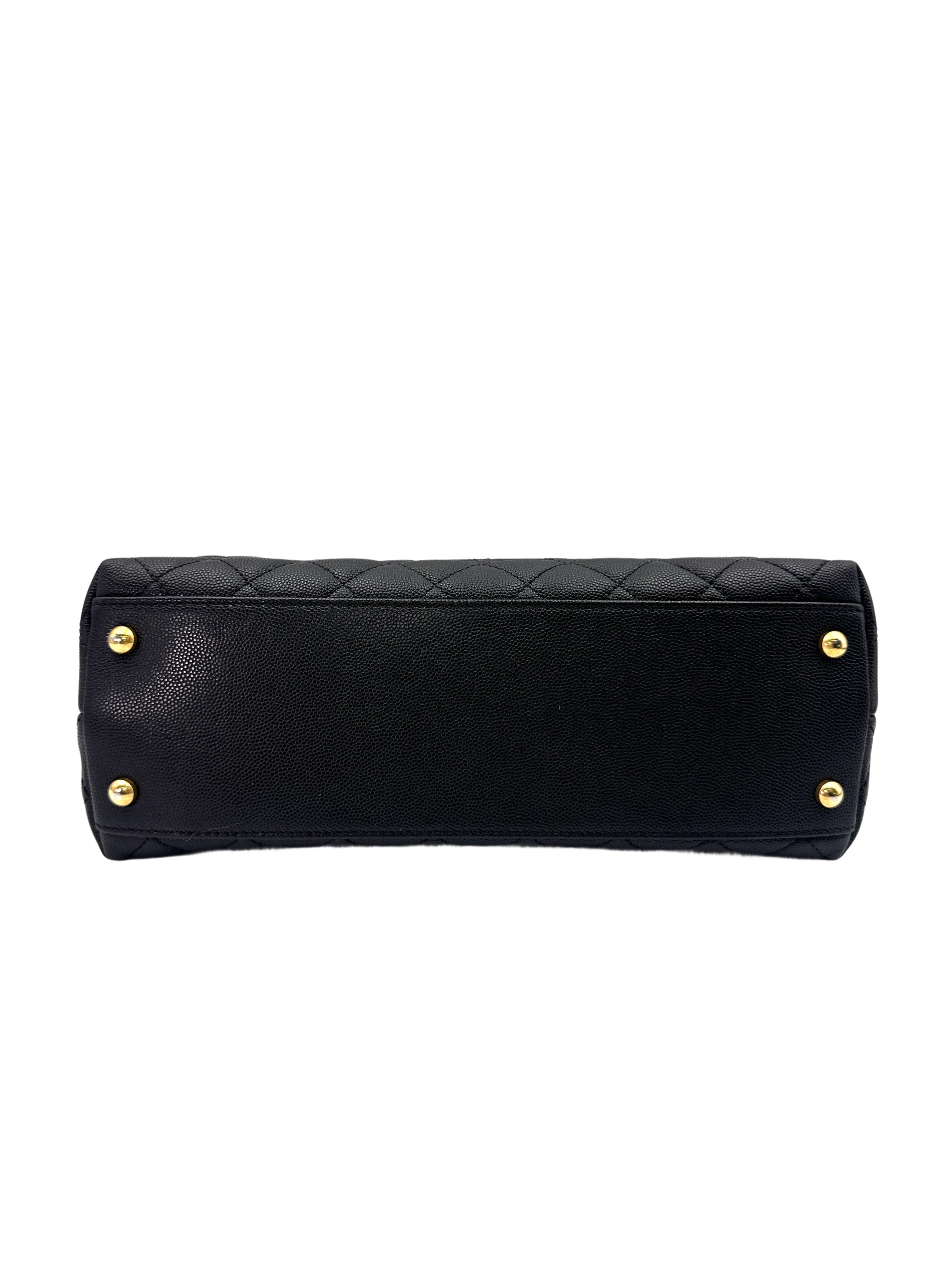 Chanel CoCo Handle Black Quilted Calfskin Medium Size Handle Bag(23***58) IRIS093