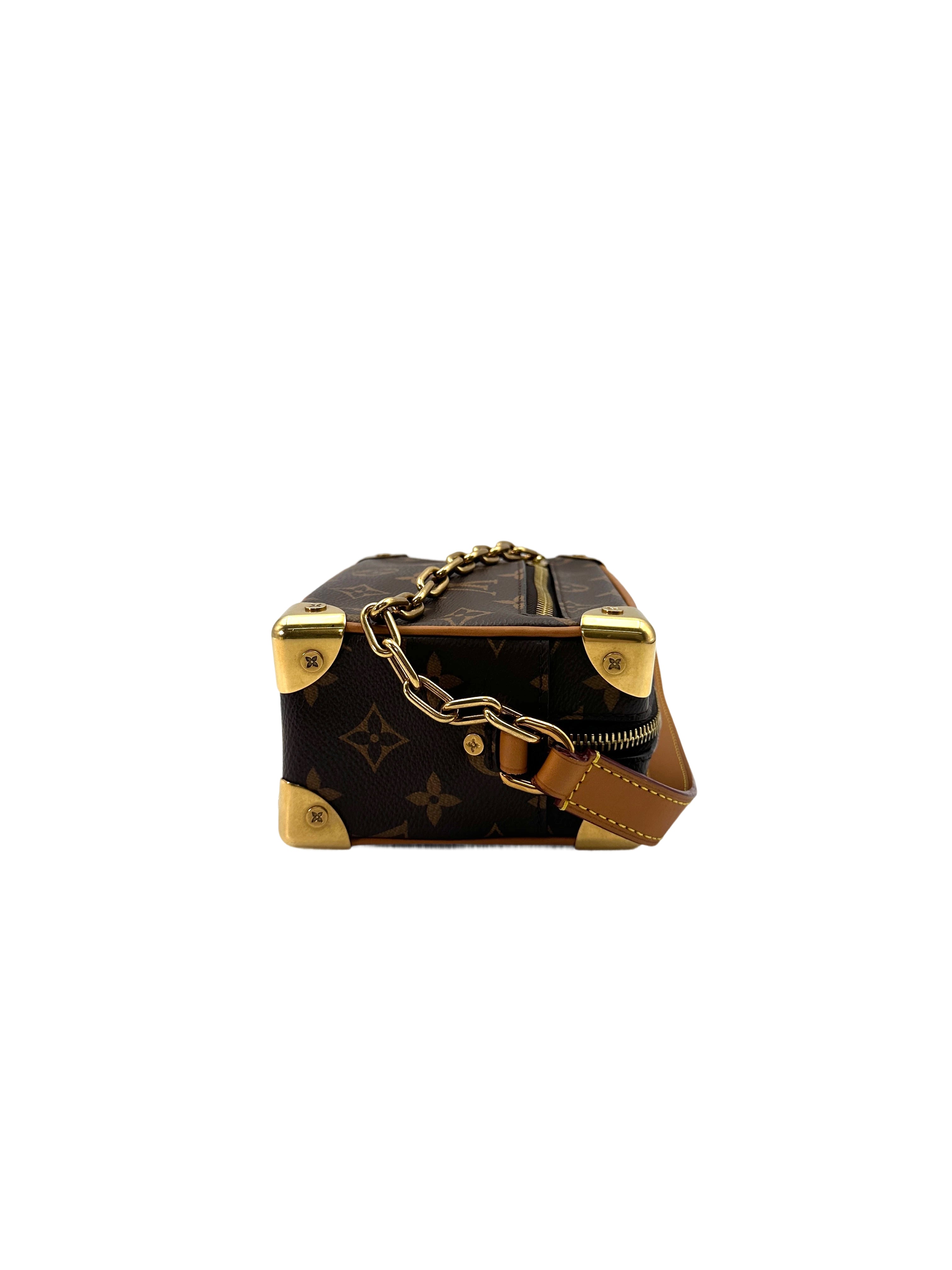 Louis Vuitton Soft Trunk Brown Monogram Canvas Shoulder Bag With Gold Hardware LV2250