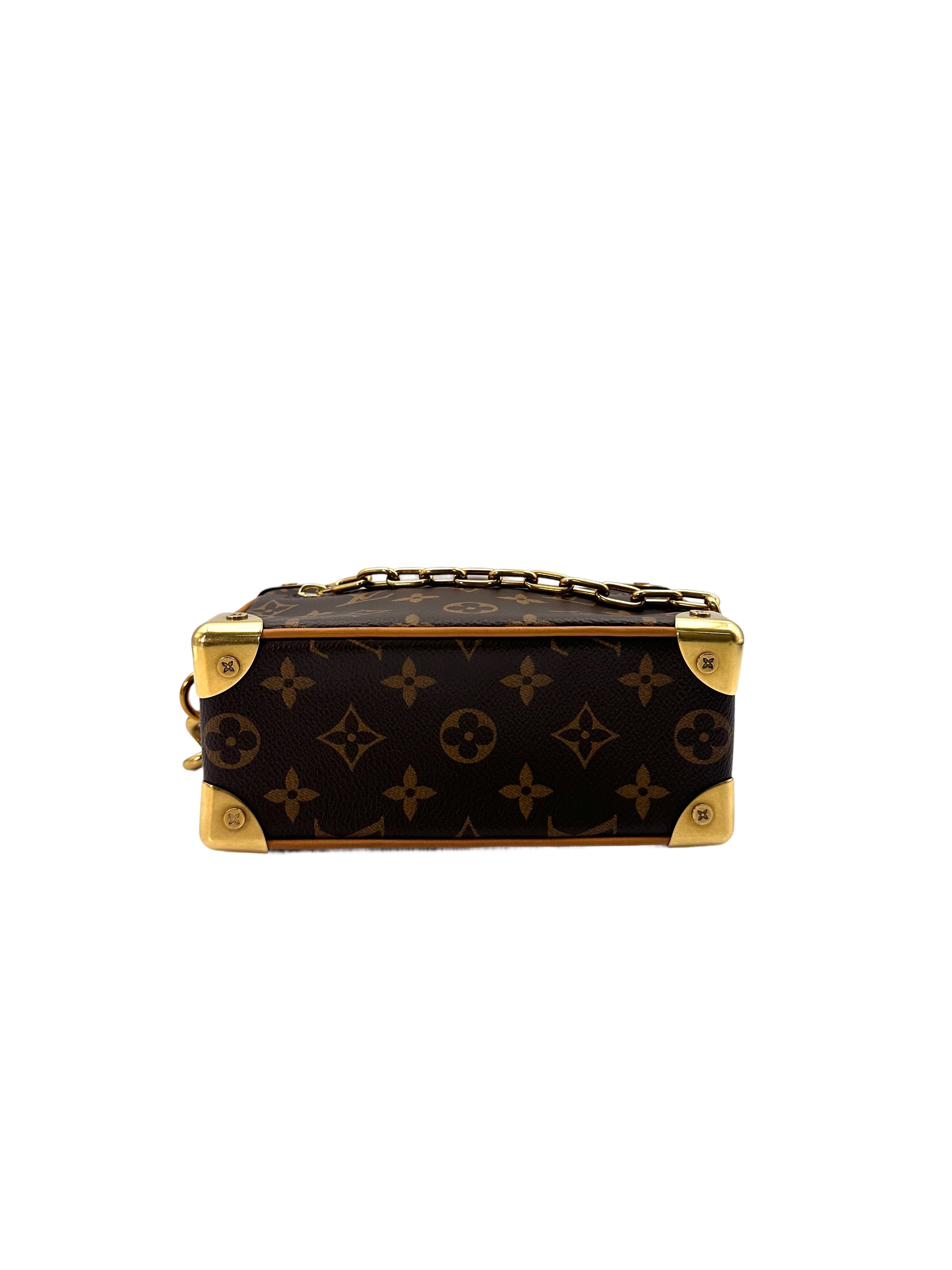 Louis Vuitton Soft Trunk Brown Monogram Canvas Shoulder Bag With Gold Hardware LV2250