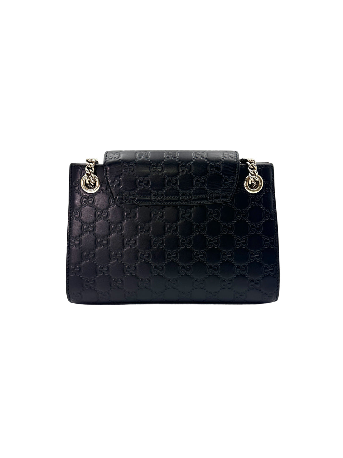 Gucci Emily Guccissima Black Leather Small Size Chain Shoulder Bag GG786
