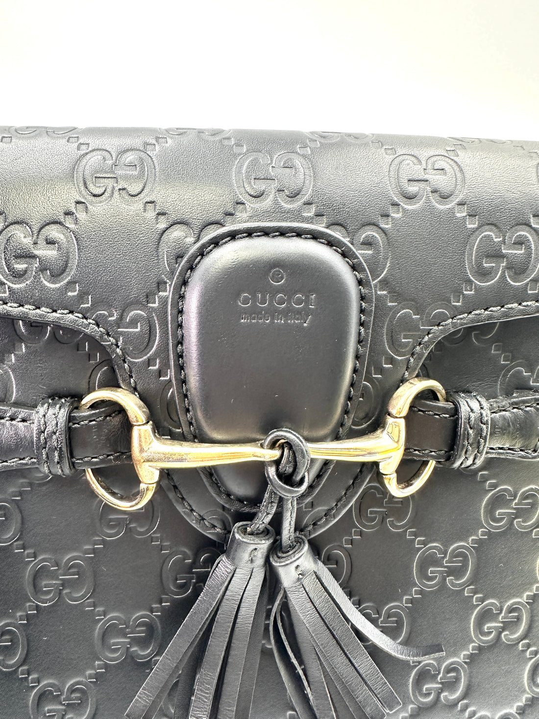 Gucci Emily Guccissima Black Leather Small Size Chain Shoulder Bag GG786