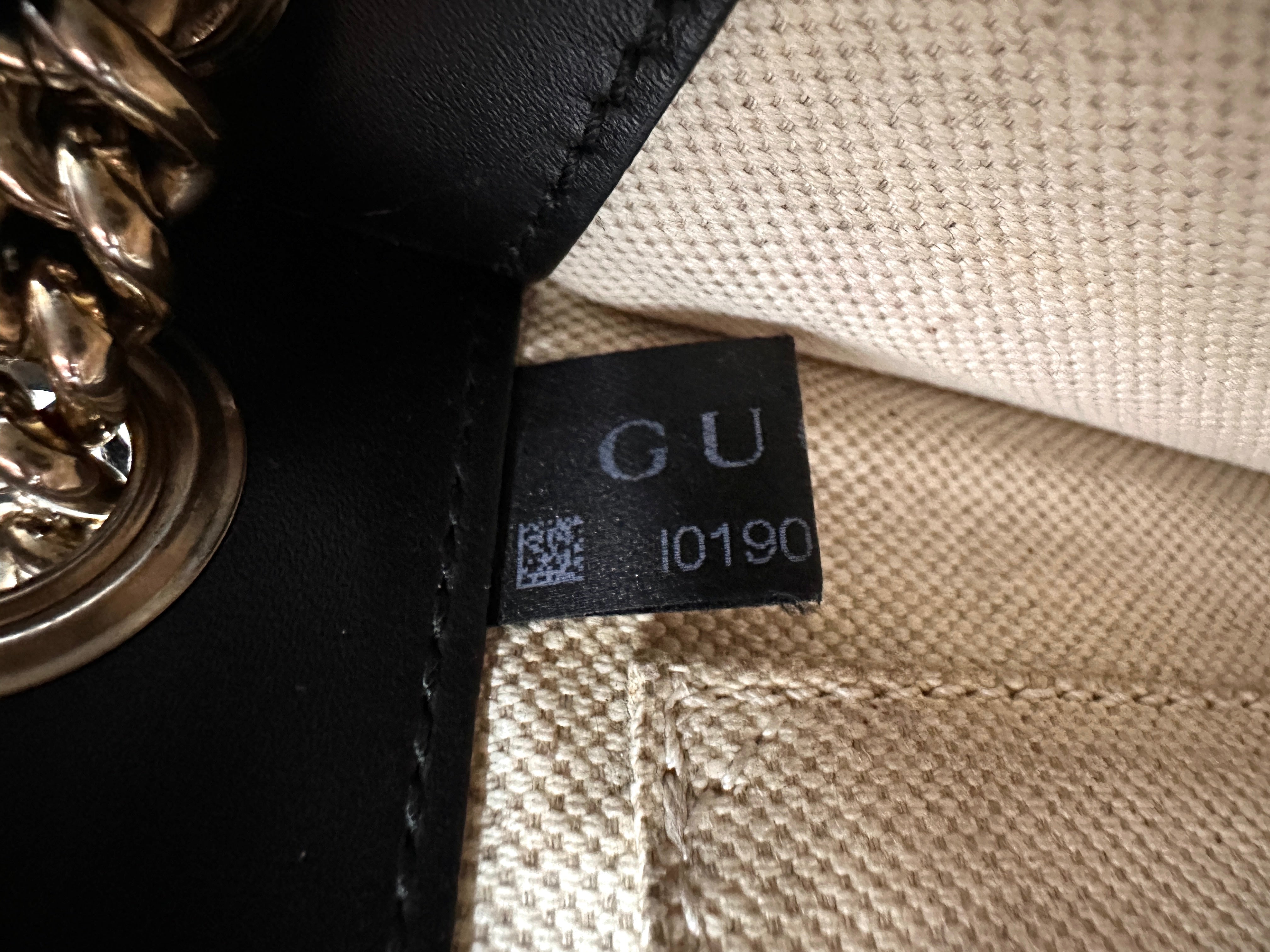 Gucci Emily Guccissima Black Leather Small Size Chain Shoulder Bag GG786