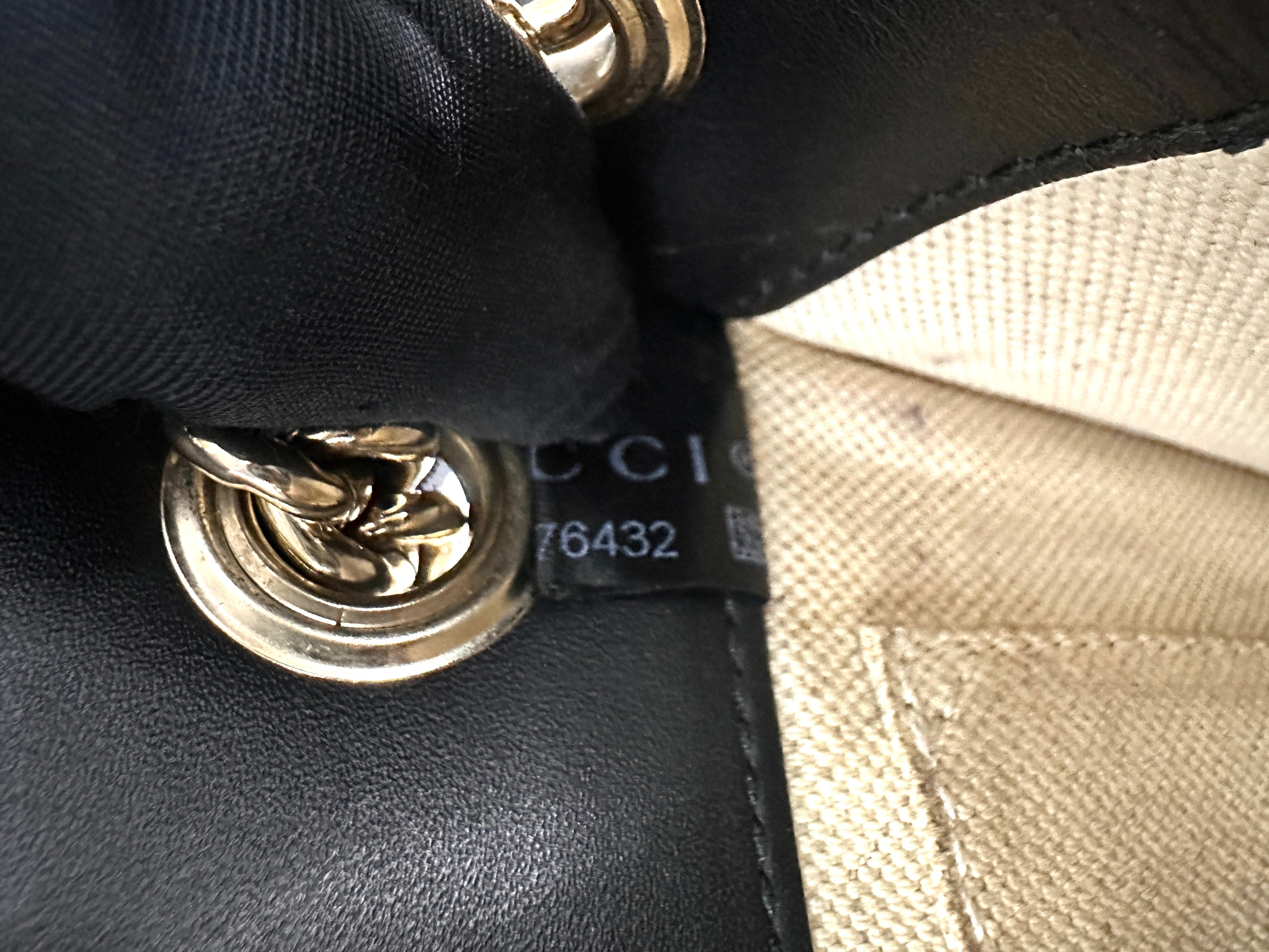 Gucci Emily Guccissima Black Leather Small Size Chain Shoulder Bag GG786
