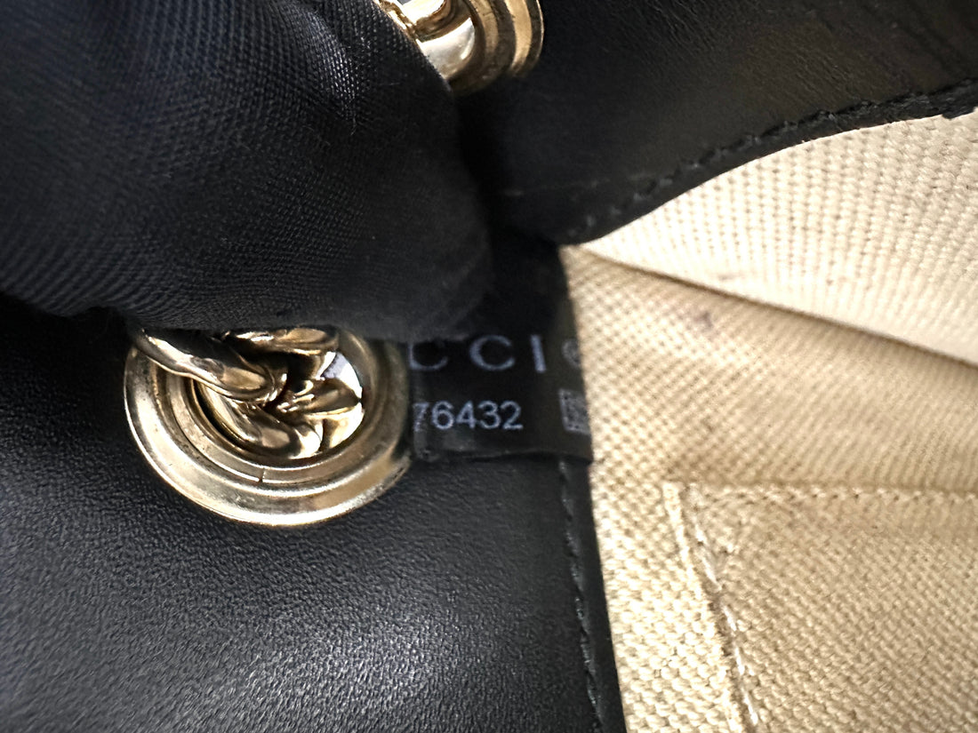 Gucci Emily Guccissima Black Leather Small Size Chain Shoulder Bag GG786