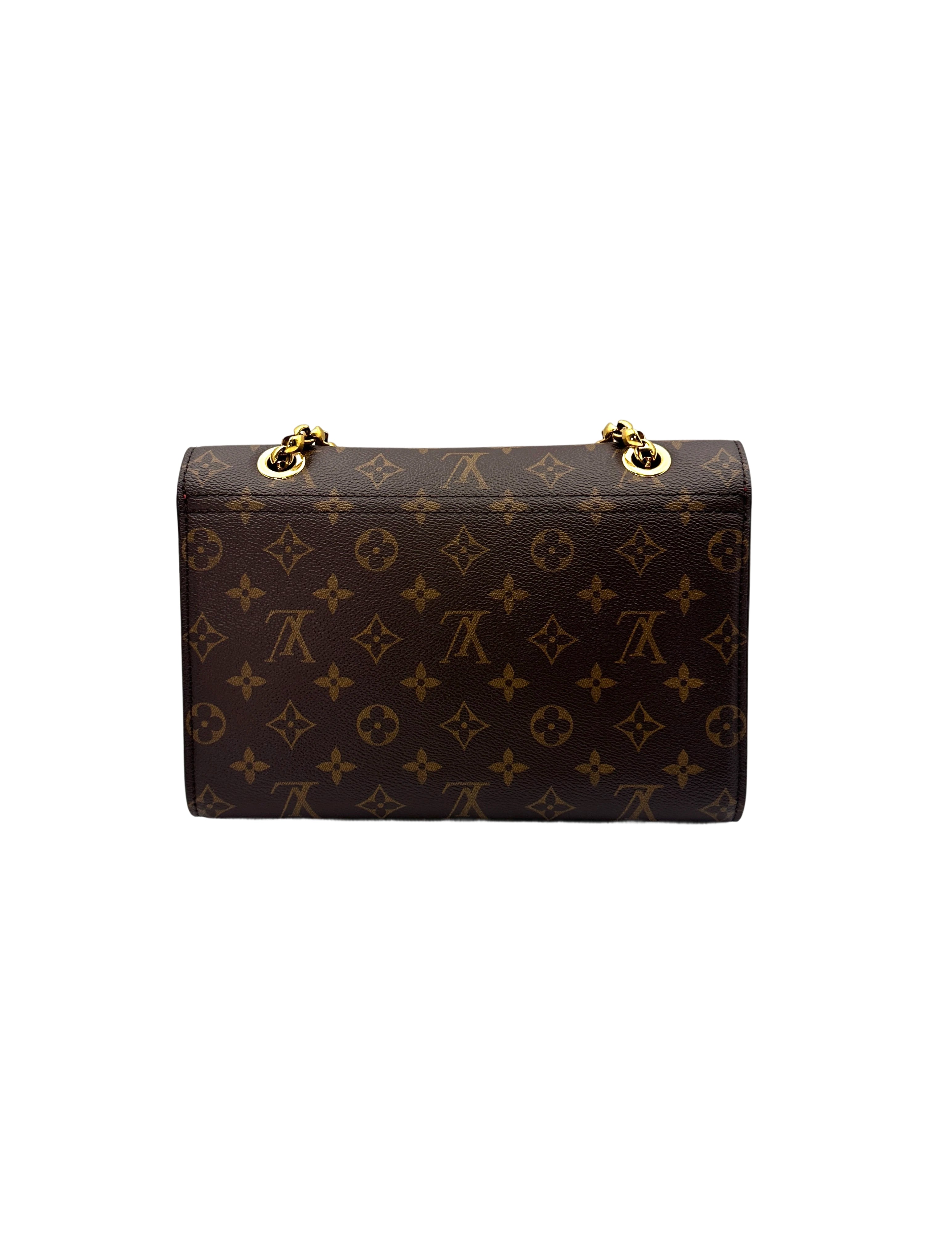 Louis Vuitton Victoire Monogram Canvas & Red Leather Shoulder Bag LV2256