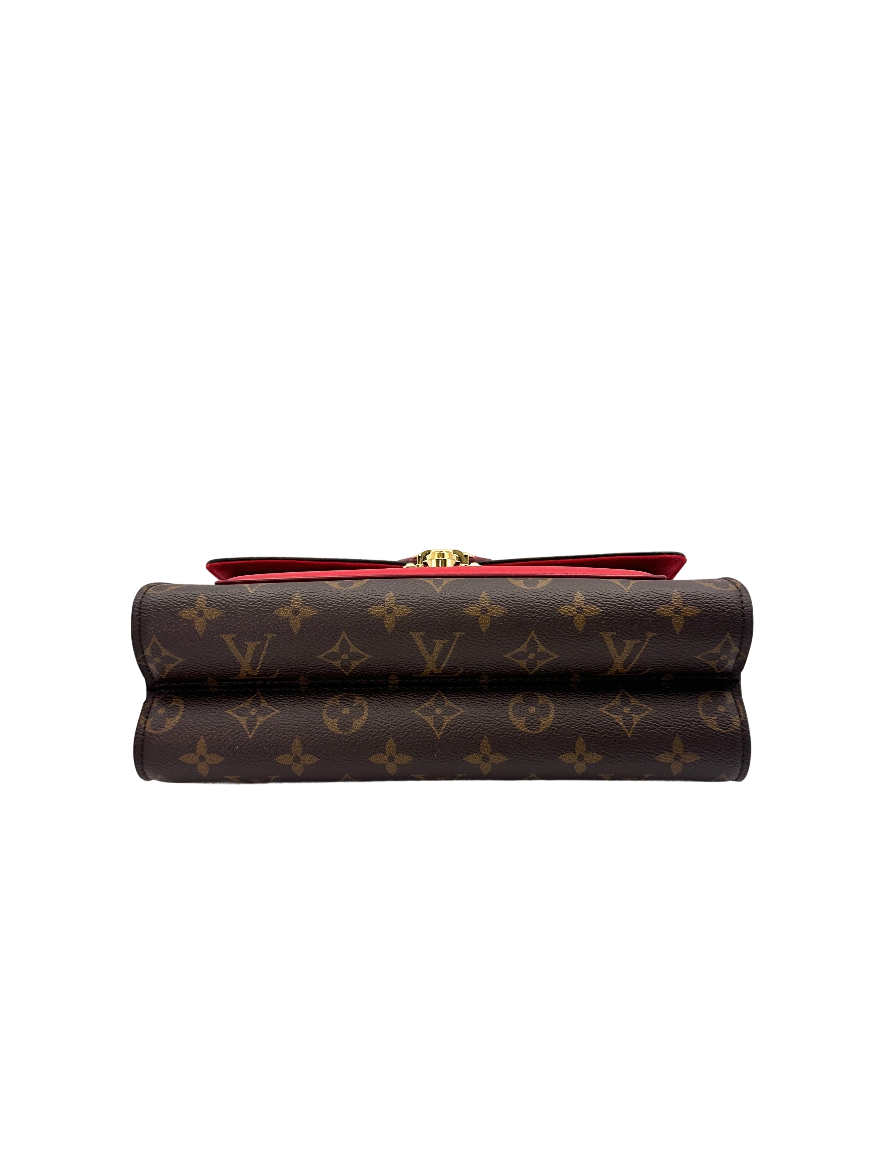 Louis Vuitton Victoire Monogram Canvas & Red Leather Shoulder Bag LV2256